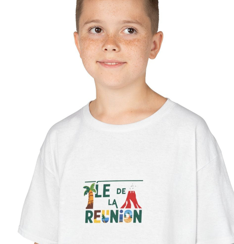 T-shirt Quocumque "Île de La Réunion", Douceur Coton, Pour les enfants de 5-6 ans( Taille XS), Pour les 7-8 ans( taille S), Pour les 9-10 ans( taille M), Pour les 11-12 ans( taille L), Pour les 13-14 ans(taille XL)