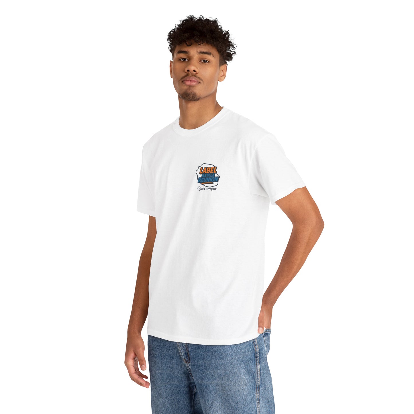 T-shirt "Label Île de La Réunion", Exotisme, Destination Île de La Réunion, Confort Coton, Sobre, Elégant, Souvenir Unique, Cadeau, Unisexe, Esprit Voyageur