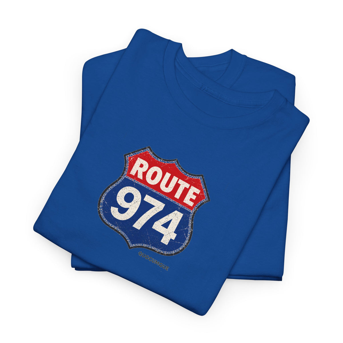 T-shirt "Route 974", Exotisme, Destination Île de La Réunion, Confort Coton, Sobre, Elégant, Souvenir Unique, Cadeau, Unisexe, Esprit Voyageur