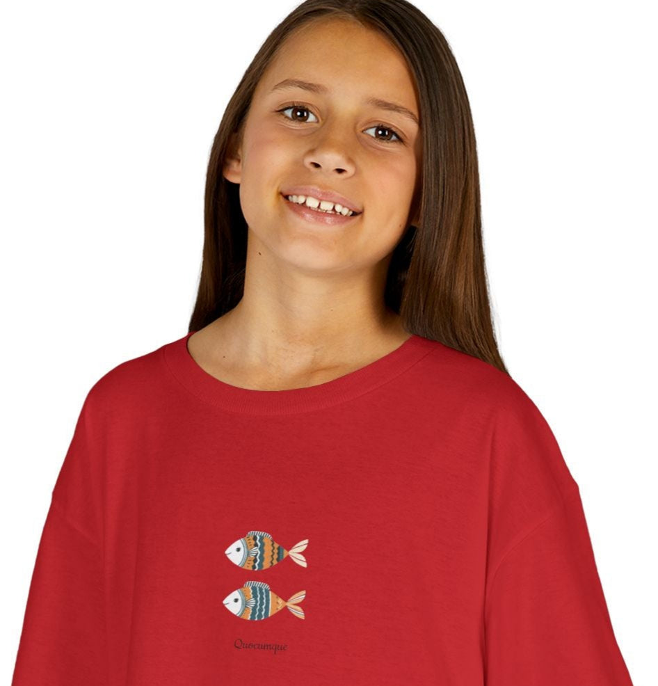 T-shirt Quocumque, Poissons, Marin, Eaux Douces, Douceur Coton, Style Unique, Cadeau Parfait, Vêtement Enfant et Jeune Adolescent, Marmaille, Océan Indien