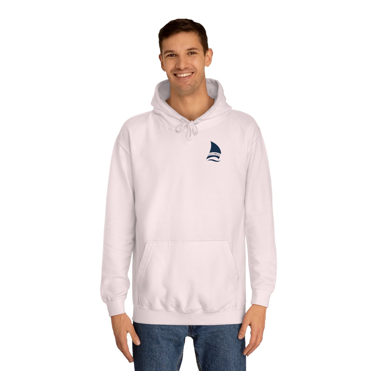 Sweat à Capuche pour Adulte QUOCUMQUE "Voile", Hoodie, Unisexe, Élégance, Sobriété, Marin, Homme, Femme, Grand Large, Mer, Océan, Régate