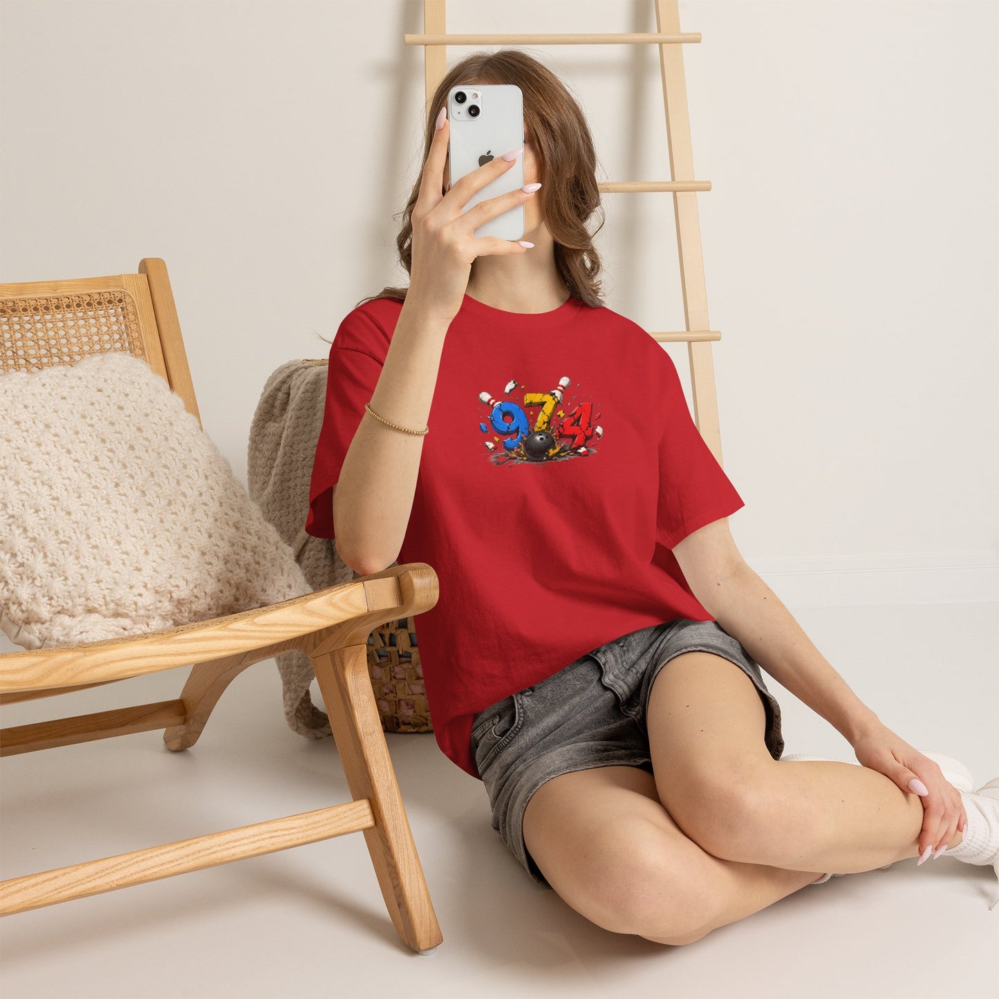 T-shirt " 974 Bowling ", Destination Île de La Réunion, Confort Coton, Sobre, Elégant, Souvenir Unique, Vêtement Adulte, Unisexe, Esprit Voyageur