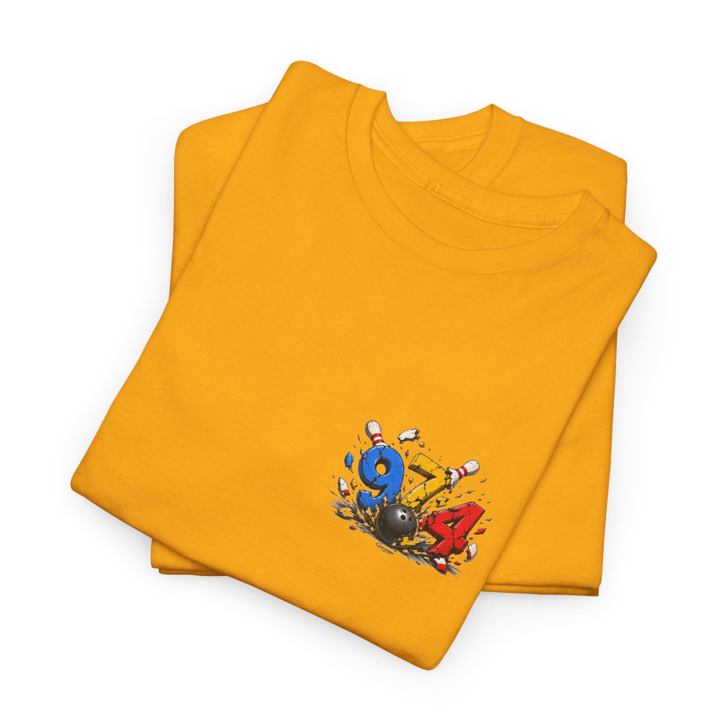 T-shirt " 974 Bowling ", Destination Île de La Réunion, Confort Coton, Sobre, Elégant, Souvenir Unique, Vêtement Adulte, Unisexe, Esprit Voyageur