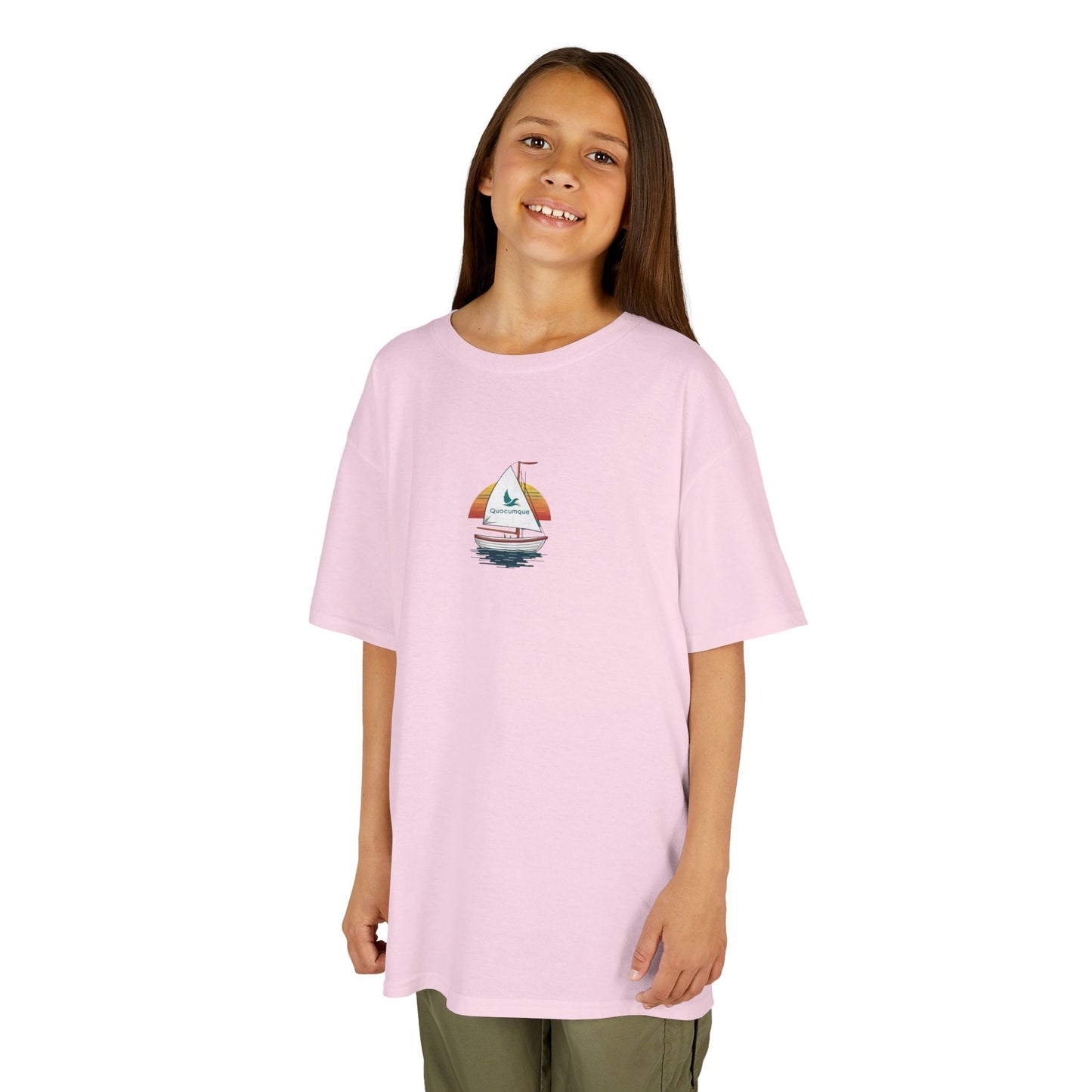 T-shirt Quocumque Voilier, Douceur Coton, Pour les enfants de 5-6 ans( Taille XS), Pour les 7-8 ans( taille S), Pour les 9-10 ans( taille M), Pour les 11-12 ans( taille L), Pour les 13-14 ans(taille XL)