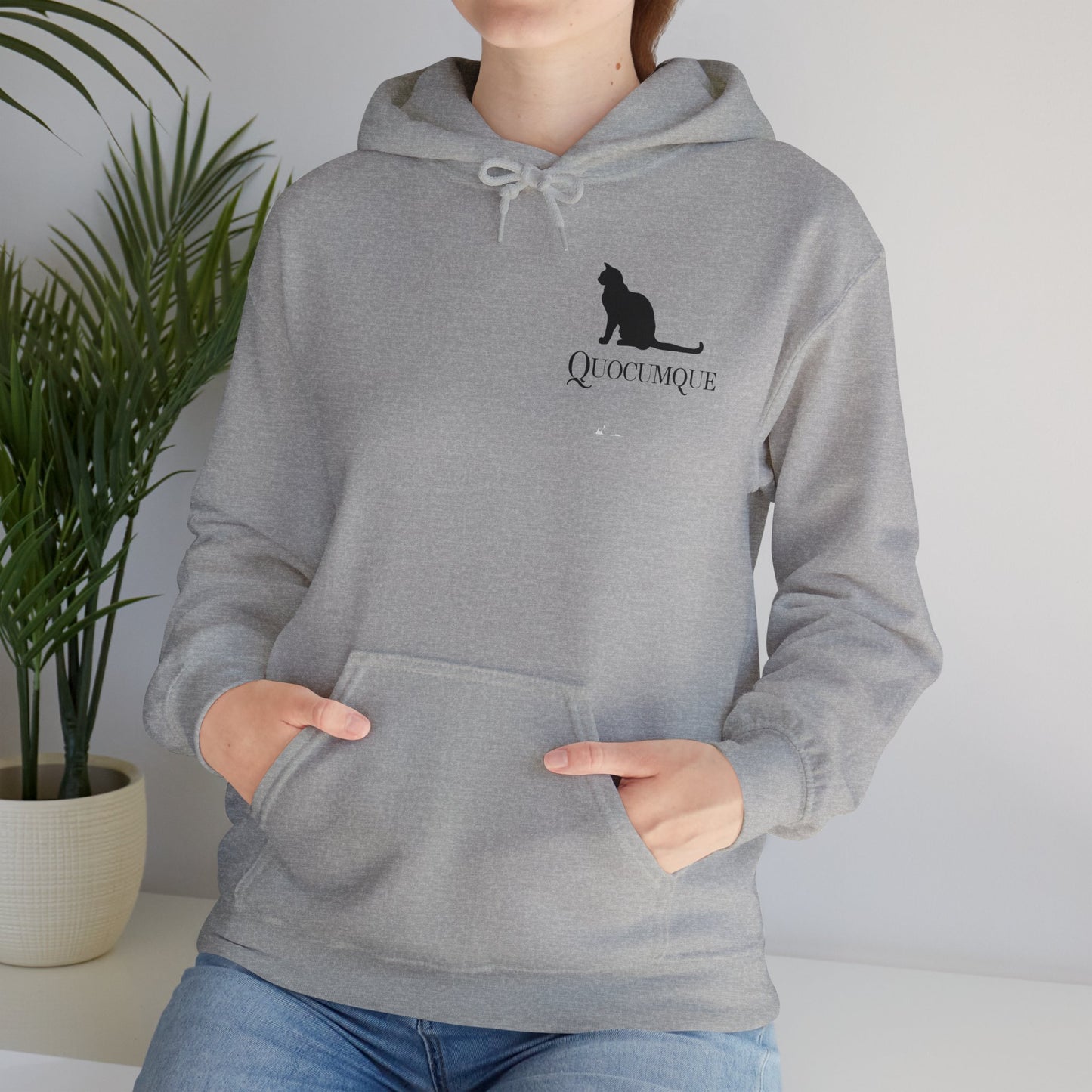 Sweat-Shirt Quocumque " Chat", Adulte, Unisexe, Homme, Femme, Sportive, Sportif, Décontracté, Élégant, Urbain, Classique,  Patte de Velours