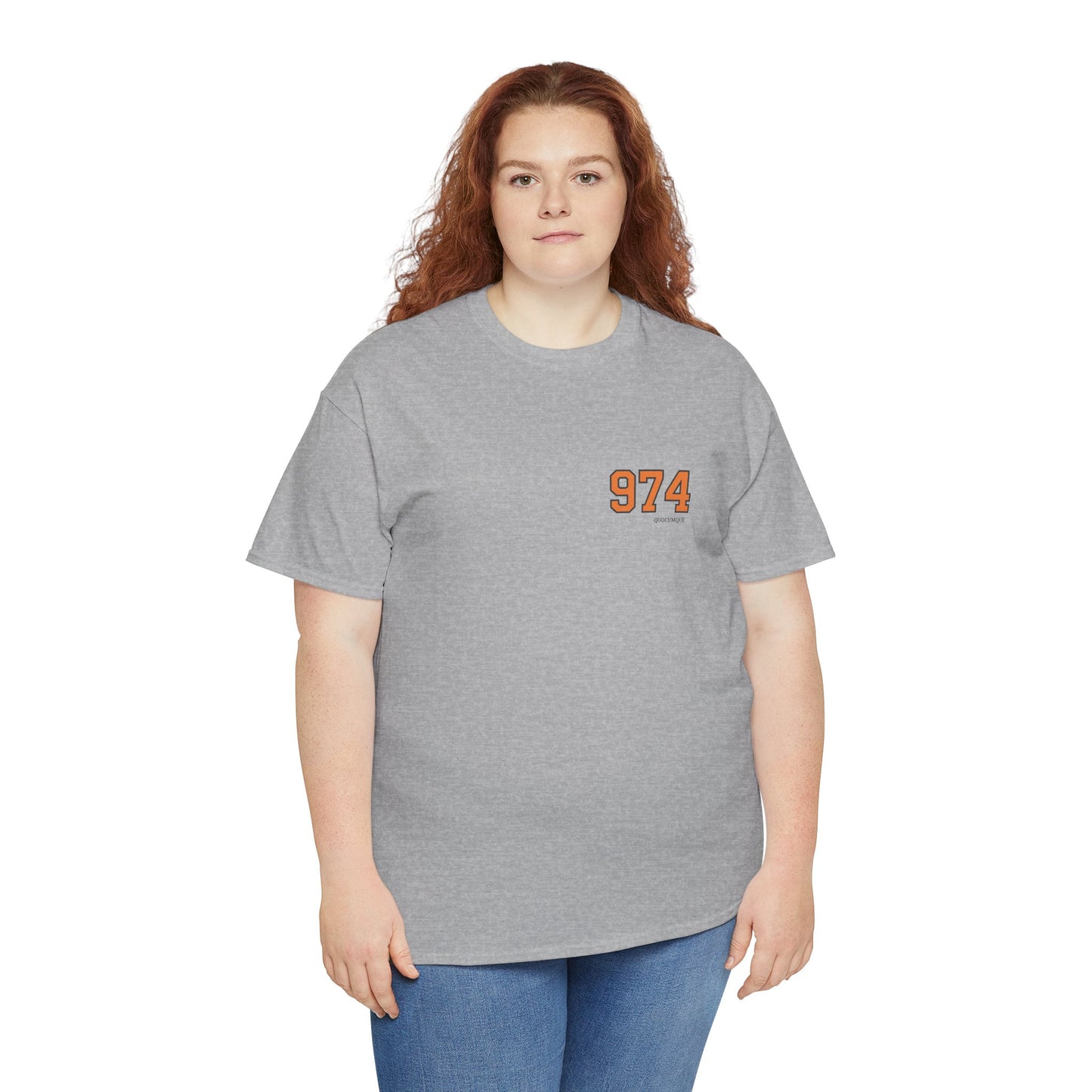 T-shirt " 974 ", Destination Île de La Réunion, Discret, Confort Coton, Sobre, Elégant, Souvenir Unique, Vêtement Adulte, Unisexe, Esprit Voyageur