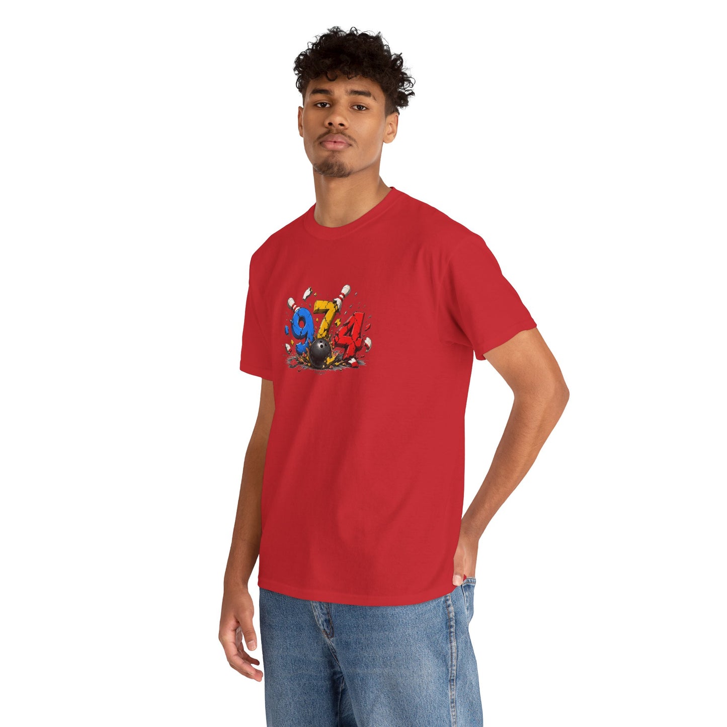 T-shirt " 974 Bowling ", Destination Île de La Réunion, Confort Coton, Sobre, Elégant, Souvenir Unique, Vêtement Adulte, Unisexe, Esprit Voyageur