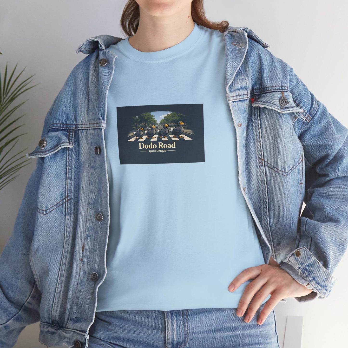 T-shirt "Dodo Road", Île de La Réunion", Confort Coton, Sobre, Elégant, Souvenir Unique, Cadeau, Unisexe, Esprit Voyageur