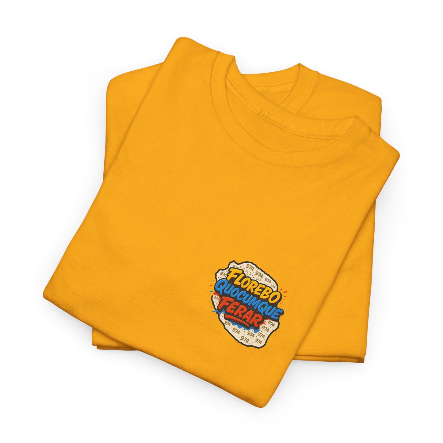 T-shirt Florebo Quocumque Ferar, Île de La Réunion, 974, Confort Coton, Sobre, Elégant, Souvenir Unique, Cadeau, Unisexe, Esprit Voyageur, Adulte