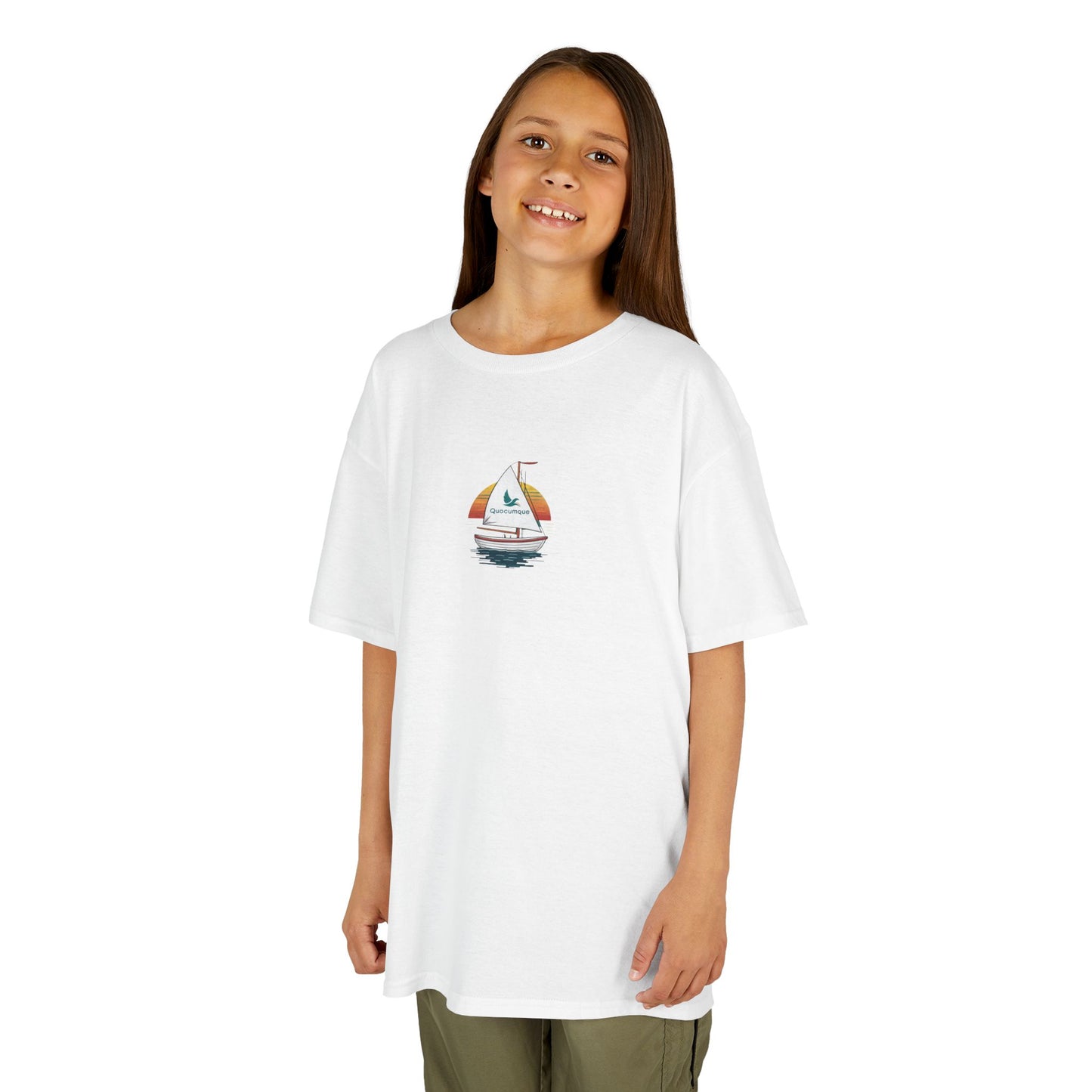 T-shirt Quocumque Voilier, Douceur Coton, Pour les enfants de 5-6 ans( Taille XS), Pour les 7-8 ans( taille S), Pour les 9-10 ans( taille M), Pour les 11-12 ans( taille L), Pour les 13-14 ans(taille XL)