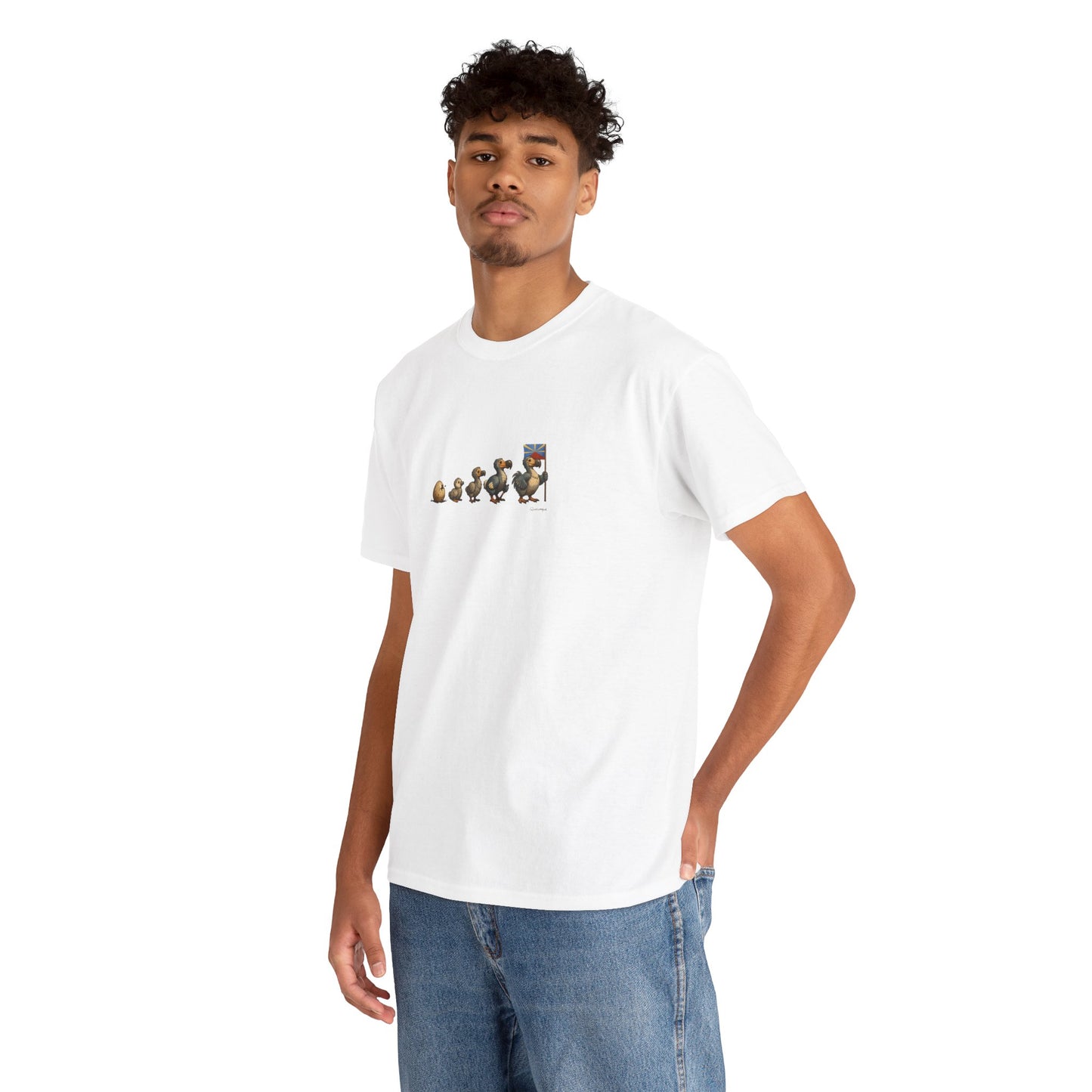 T-shirt Quocumque, " Dodo Evolution ", Île de La Réunion, Confort Coton, Elégant, Souvenir Unique, Cadeau, Unisexe, Esprit Voyageur, Créole, Bourbon