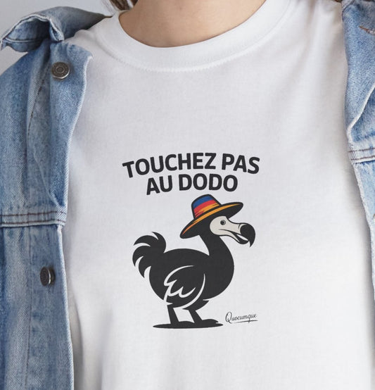 T-shirt Quocumque, " Touchez pas au Dodo ", Confort, Souvenir Unique, Cadeau, Unisexe, Délicatesse, Homme, Femme, Adulte, Sportif, Liberté, Détente