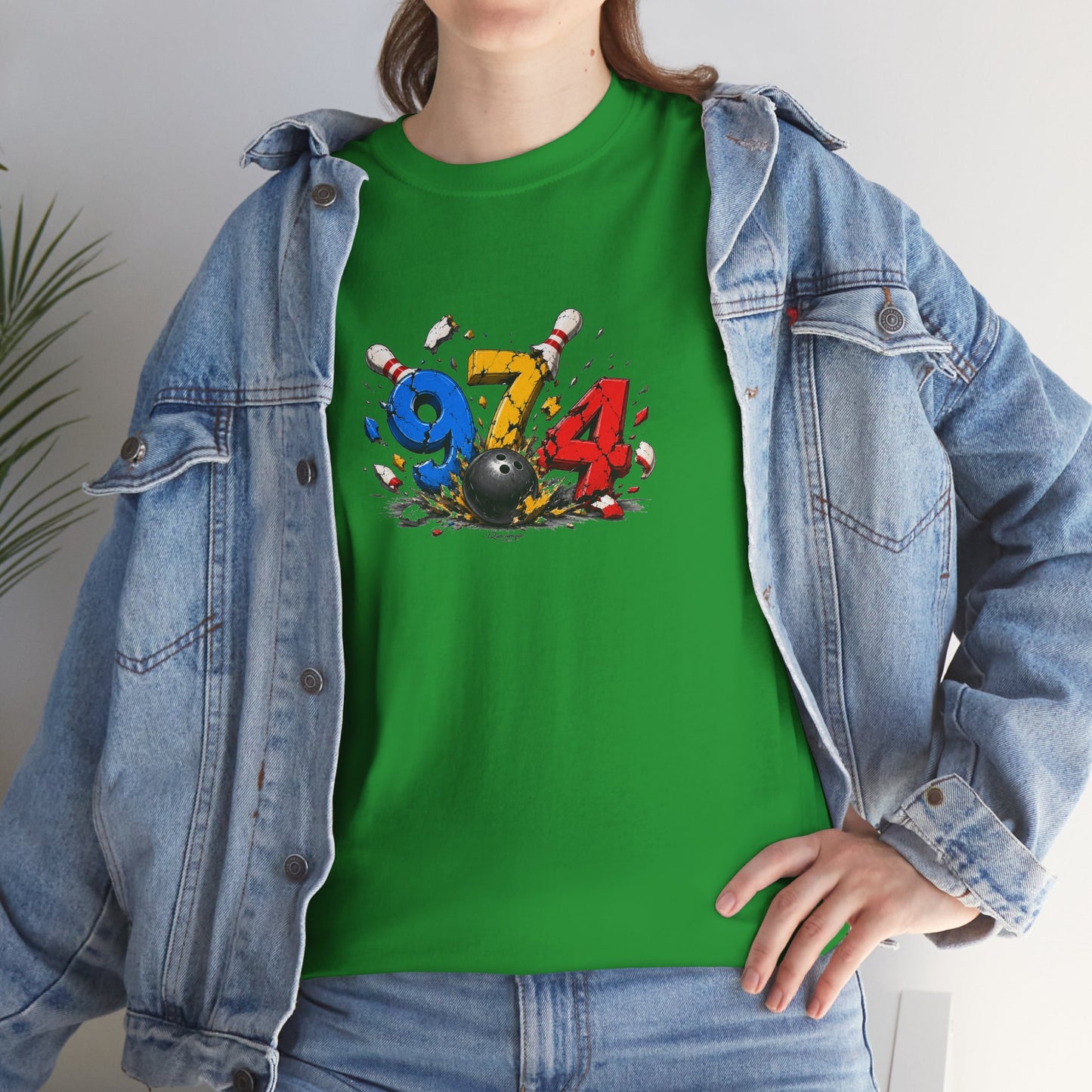 T-shirt " 974 Bowling ", Destination Île de La Réunion, Confort Coton, Sobre, Elégant, Souvenir Unique, Vêtement Adulte, Unisexe, Esprit Voyageur