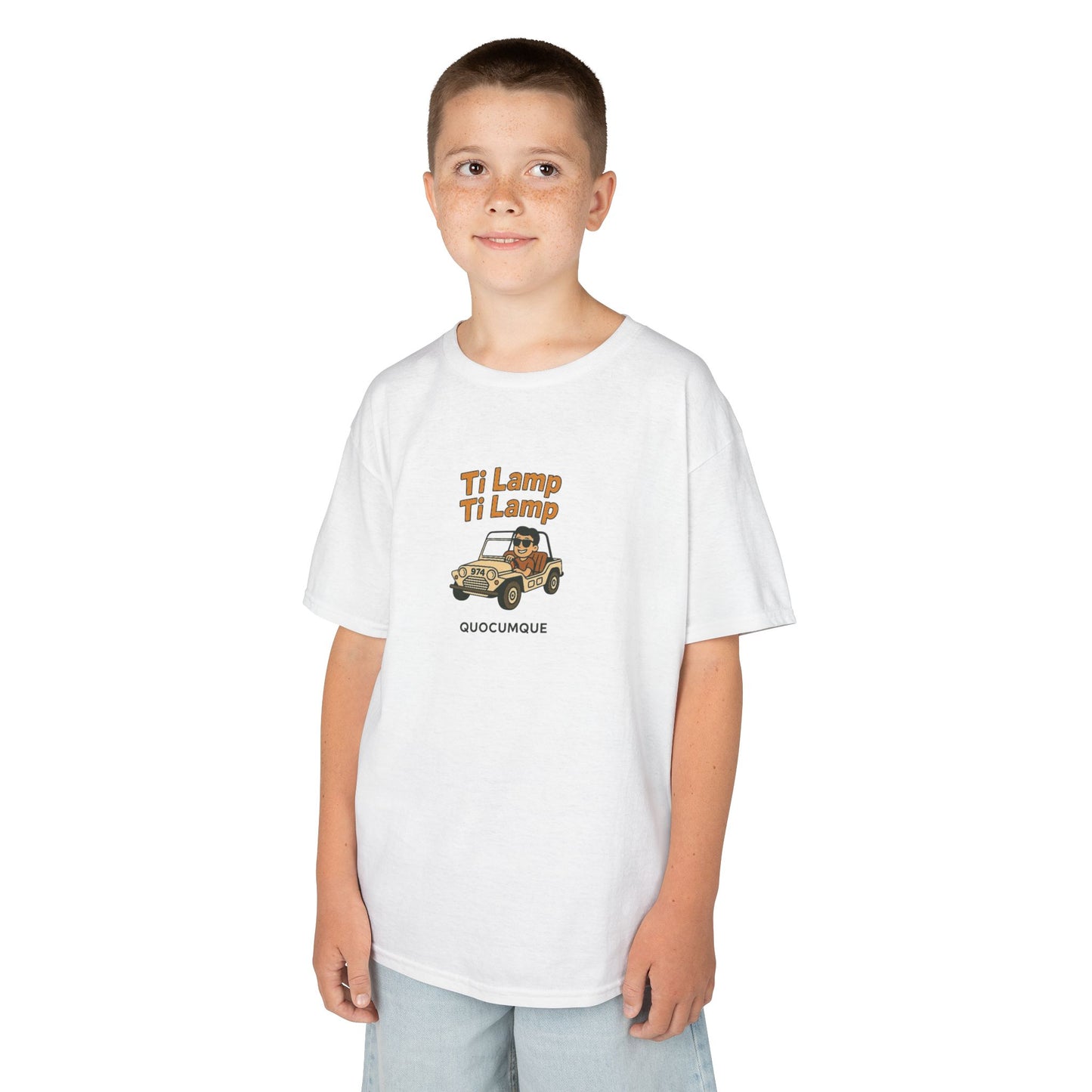 T-shirt "Ti Lamp Ti Lamp", Pour Marmailles, Douceur Coton, Pour les enfants de 5-6 ans( Taille XS), Pour les 7-8 ans( taille S), Pour les 9-10 ans( taille M), Pour les 11-12 ans( taille L), Pour les 13-14 ans( taille XLS)