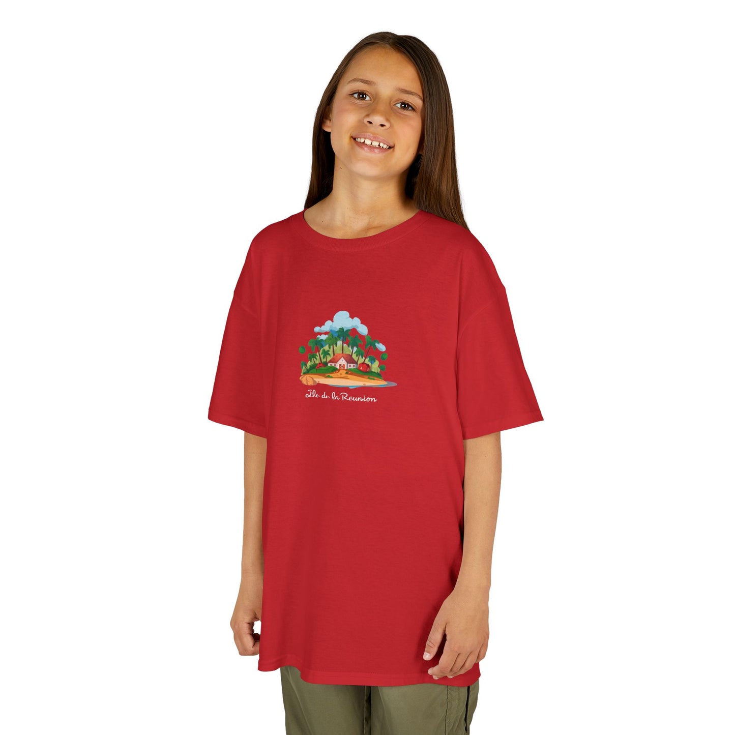 T-shirt "Île de La Réunion" Pour Marmailles, Douceur Coton, Pour les enfants de 5-6 ans( Taille XS), Pour les 7-8 ans( taille S), Pour les 9-10 ans( taille M), Pour les 11-12 ans( taille L), Pour les 13-14 ans( taille XLS)