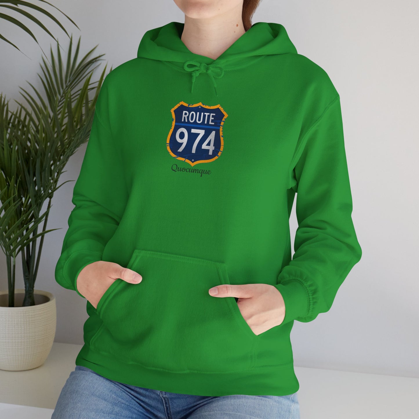 Sweat-Shirt à Capuche Collection " Route 974", Exotisme, Adulte, Homme, Femme, Sportive, Sportif, Décontracté, Classique, Destination La Réunion