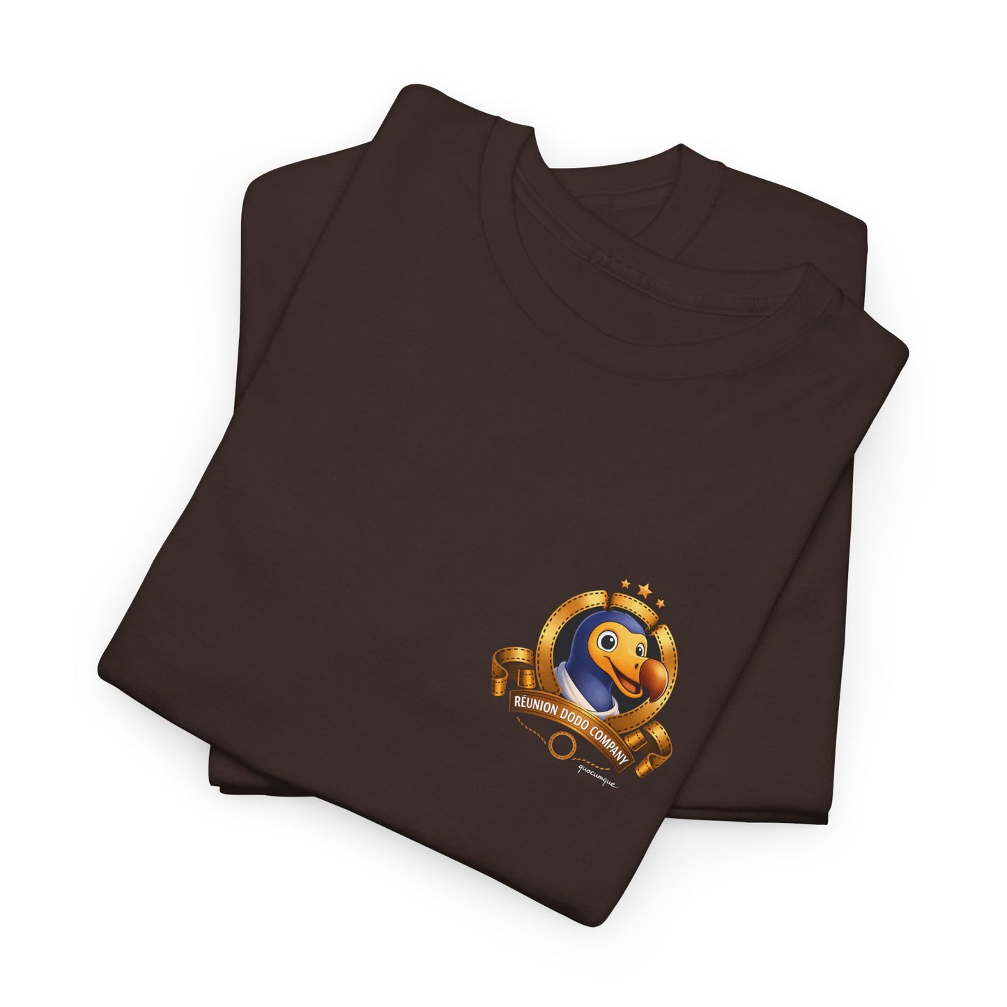 T-shirt Quocumque, " Dodo Cinéma", Discret, Île de La Réunion, Confort Coton, Elégant, Souvenir Unique, Cadeau, Unisexe, Esprit Voyageur, Créole, Bourbon