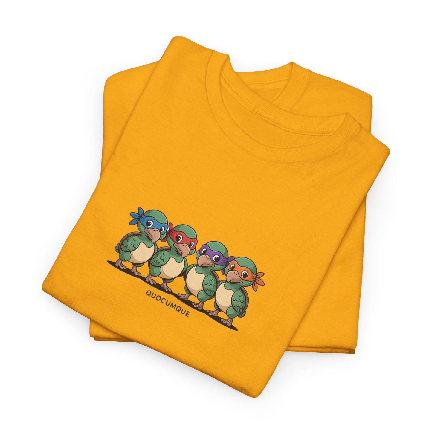 T-shirt Quocumque, " Dodos Ninjas ", Île de La Réunion, Confort Coton, Elégant, Souvenir Unique, Cadeau, Unisexe, Esprit Voyageur, Créole, Bourbon