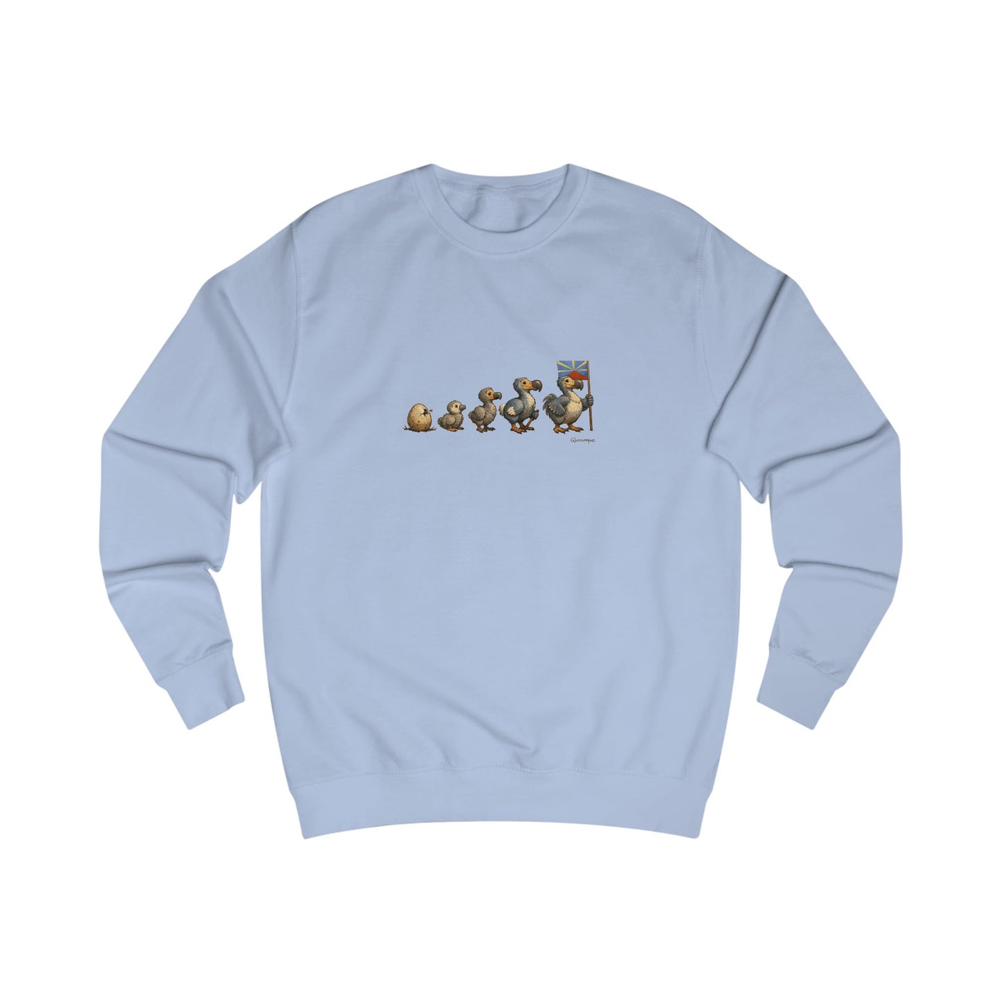 Sweat-shirt Quocumque, " Dodo Evolution ", Île de La Réunion, Confort Coton, Elégant, Souvenir Unique, Cadeau, Unisexe, Esprit Voyageur, Créole, Bourbon