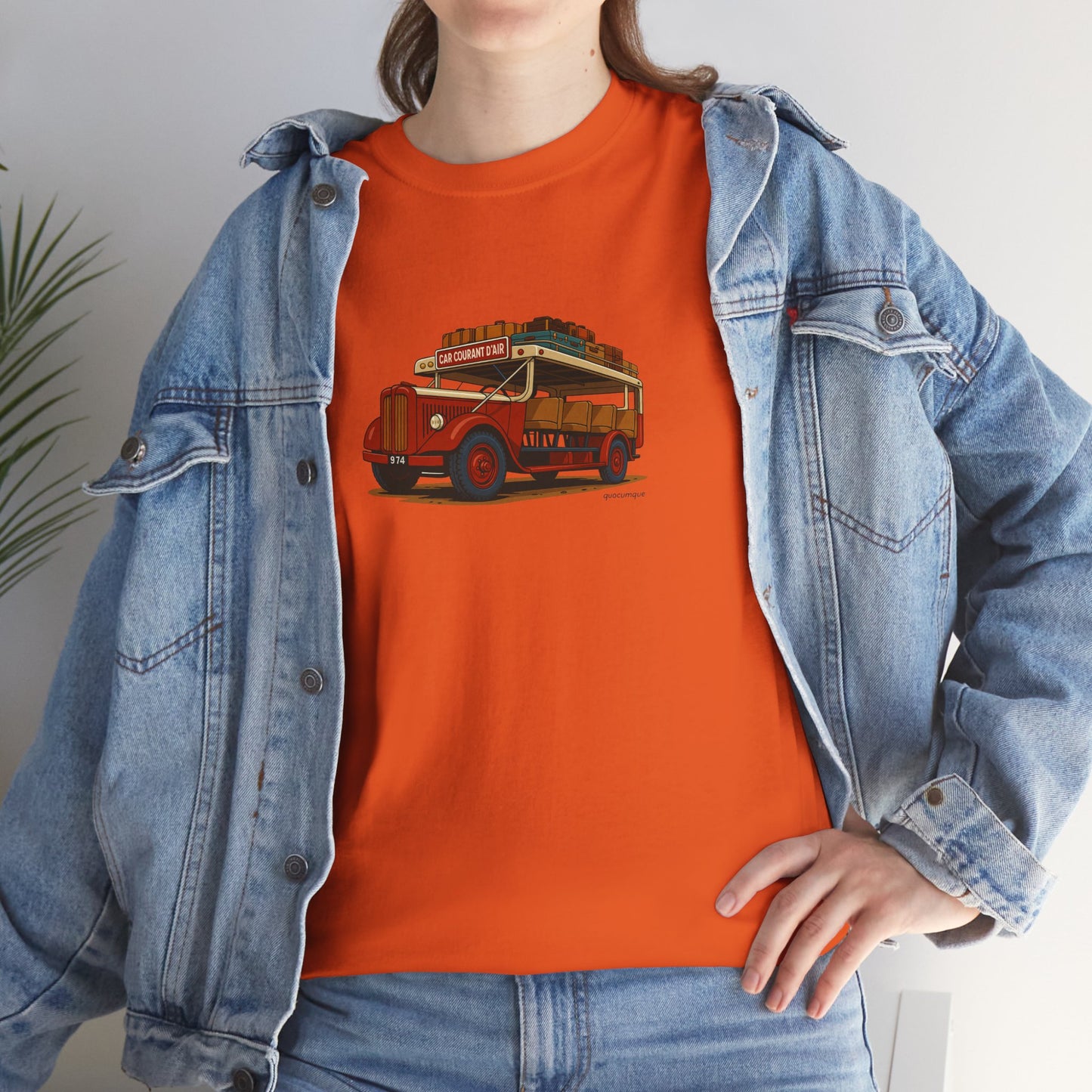 T-shirt "Car Courant d'Air, Exotisme, Destination Île de La Réunion, Confort Coton, Sobre, Elégant, Souvenir Unique, Cadeau, Unisexe, Esprit Voyageur