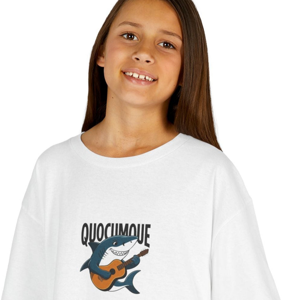T-shirt Quocumque "Requin Chagrin", Poissons, Marin, Eaux Douces, Douceur Coton, Pour les enfants de 5-6 ans( Taille XS), Pour les 7-8 ans( taille S), Pour les 9-10 ans( taille M), Pour les 11-12 ans( taille L), Pour les 13-14 ans( taille XL)