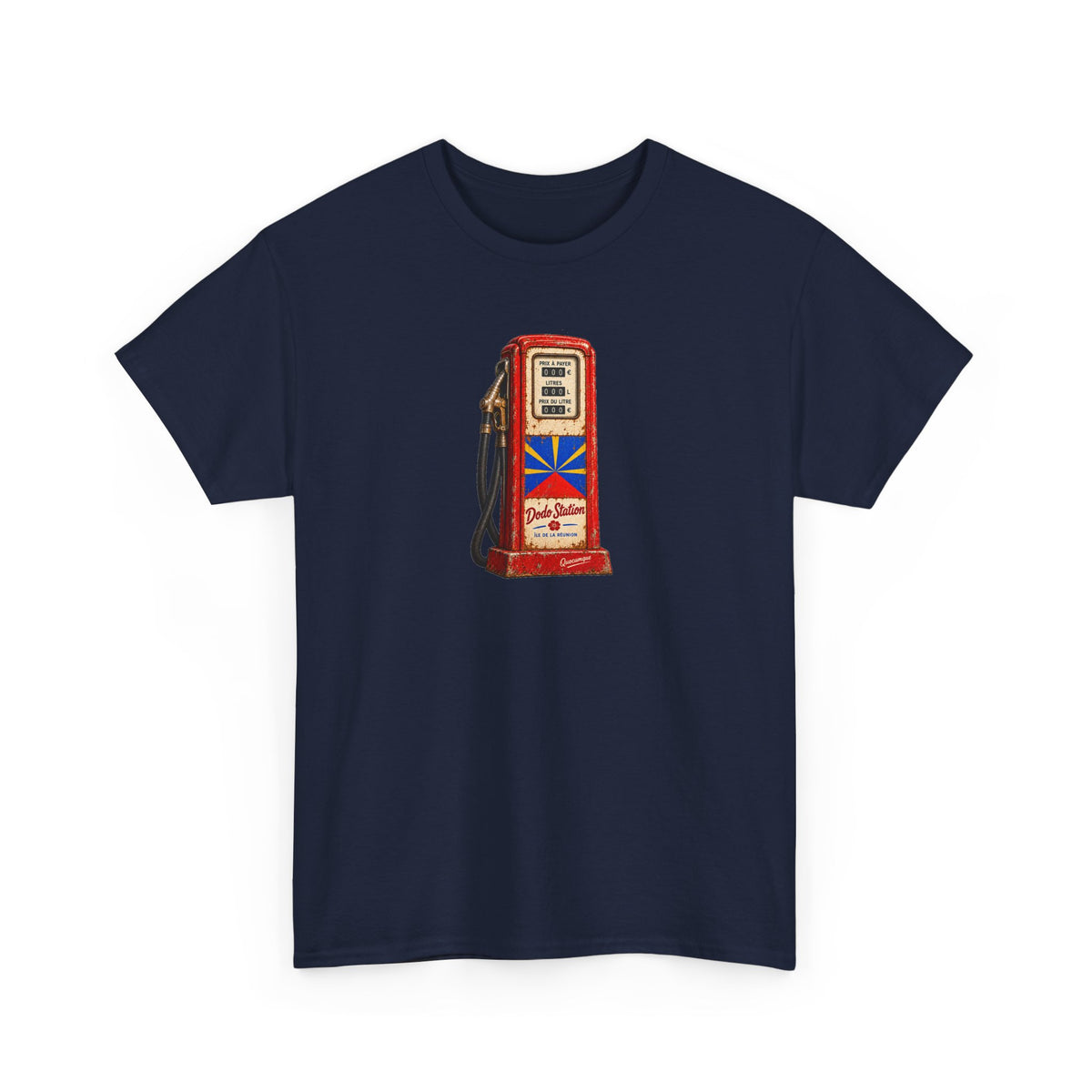 T-shirt Quocumque, "Station Essence", Île de La Réunion, Confort Coton, Elégant, Souvenir Unique, Cadeau, Unisexe, Esprit Voyageur, Créole, Bourbon