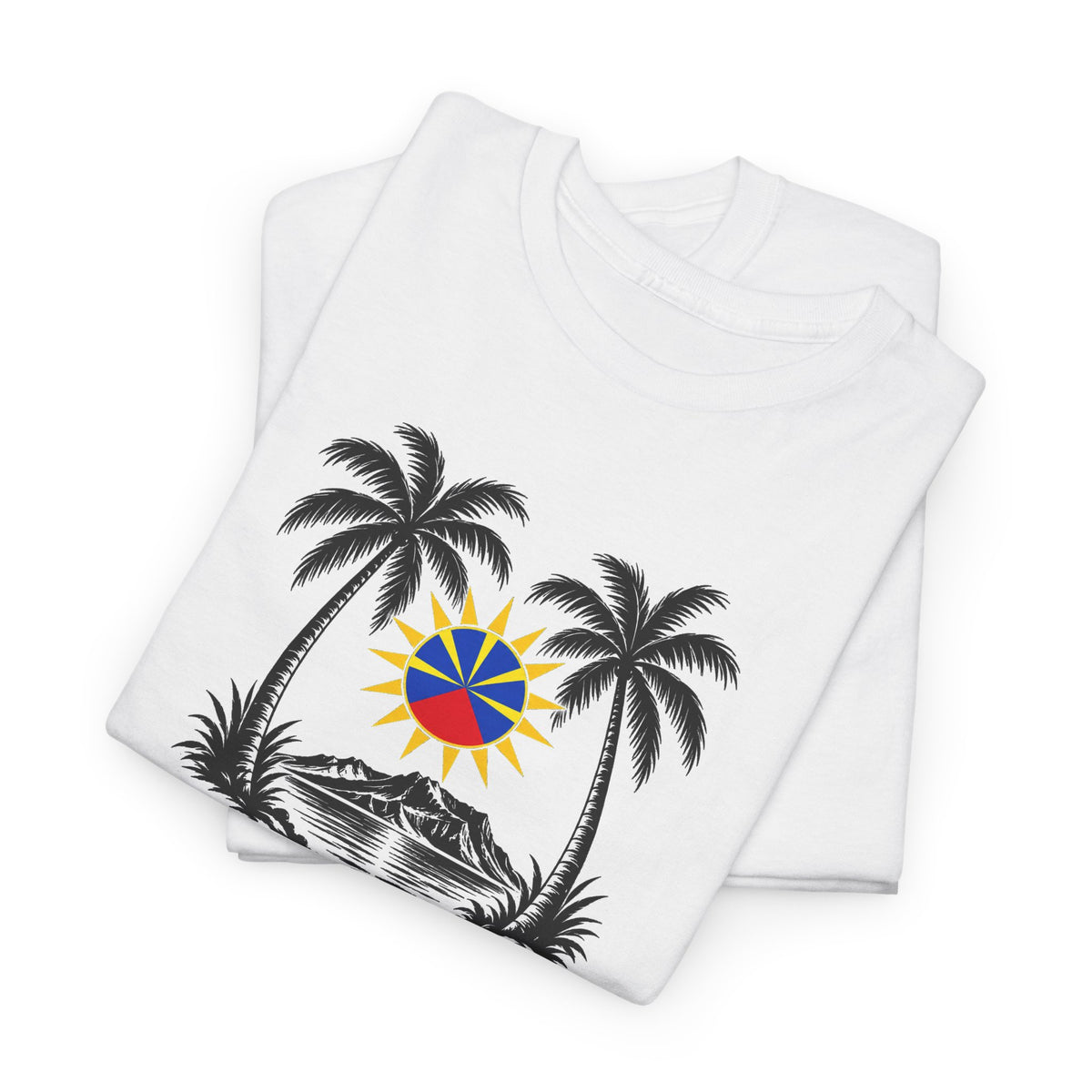 T-shirt Quocumque, "Palmiers", Île de La Réunion, Confort Coton, Elégant, Souvenir Unique, Cadeau, Unisexe, Esprit Voyageur, Créole, Bourbon