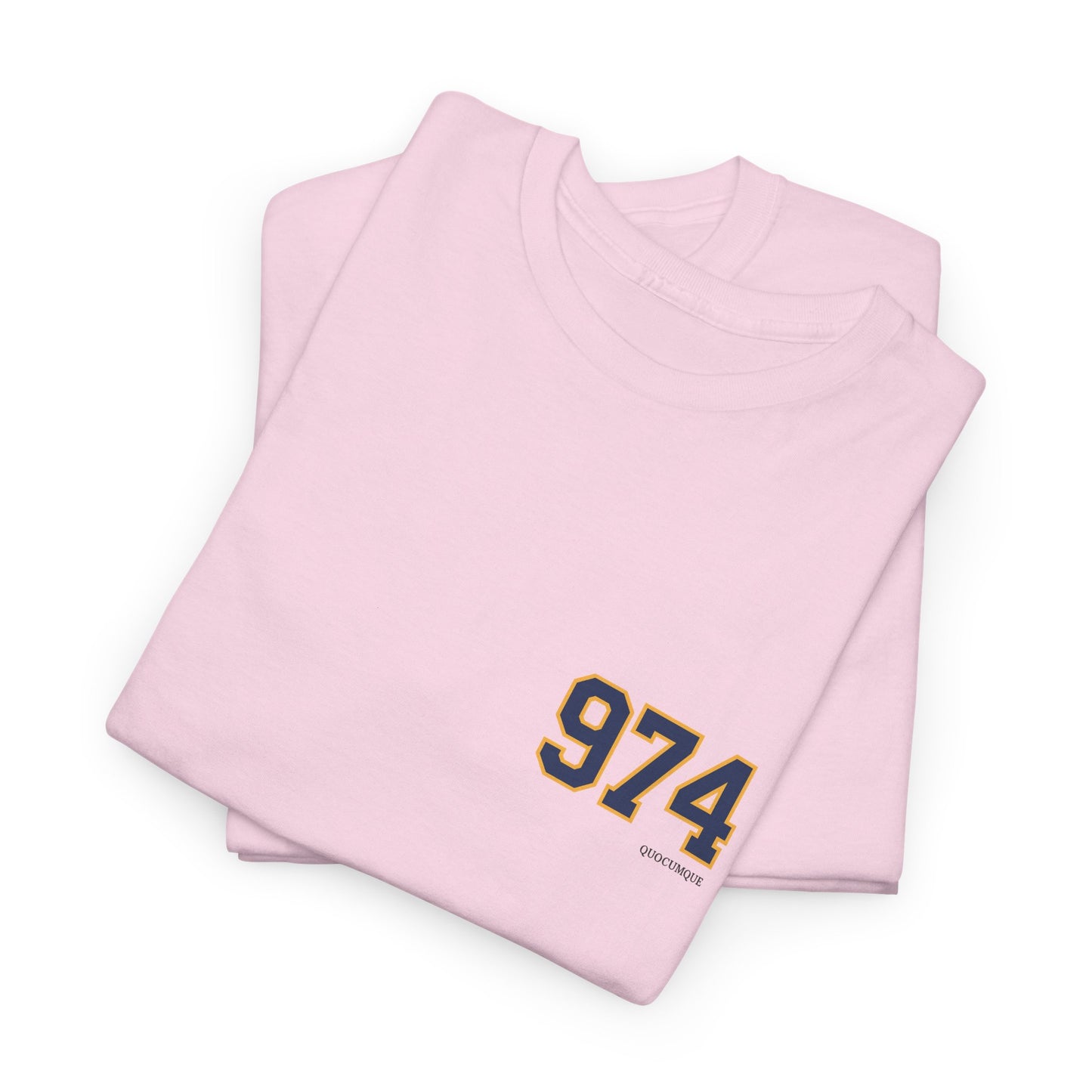 T-shirt " 974 ", Destination Île de La Réunion, Confort Coton, Sobre, Elégant, Souvenir Unique, Vêtement Adulte, Unisexe, Esprit Voyageur