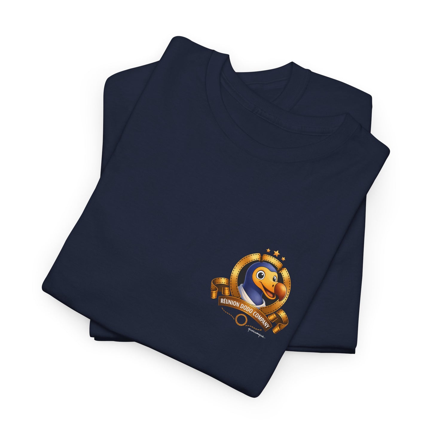 T-shirt Quocumque, " Dodo Cinéma", Discret, Île de La Réunion, Confort Coton, Elégant, Souvenir Unique, Cadeau, Unisexe, Esprit Voyageur, Créole, Bourbon