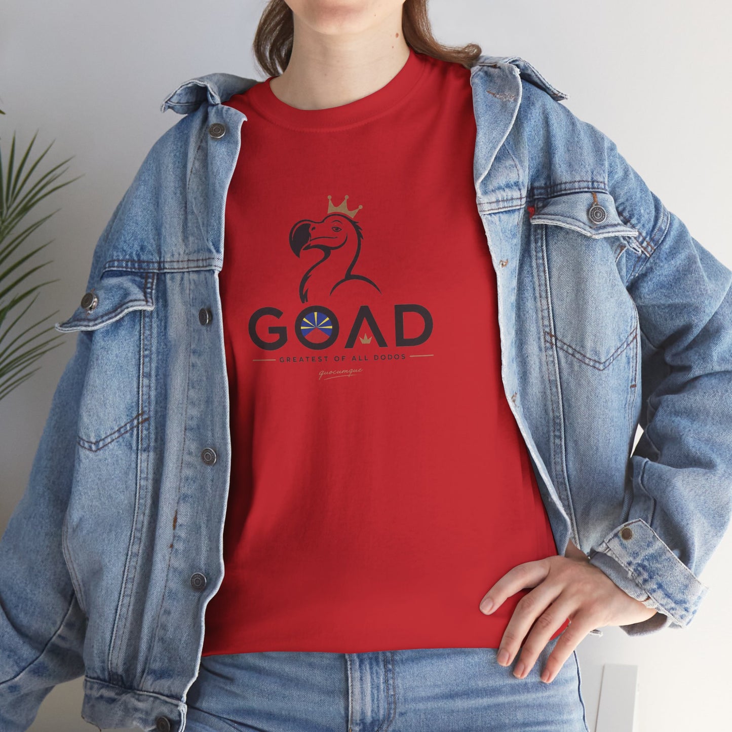 T-shirt "GOAD ", Greatest Of All Dodos, Île de La Réunion", Confort Coton, Sobre, Elégant, Souvenir Unique, Cadeau, Unisexe, Esprit Voyageur