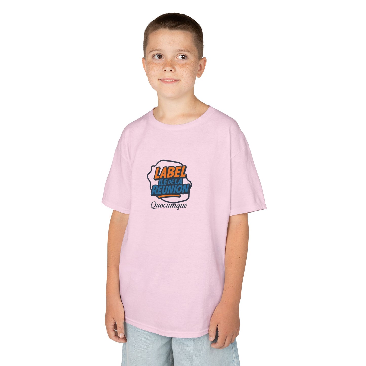 T-shirt "Label Île de La Réunion", Douceur Coton, Pour les enfants de 5-6 ans( Taille XS), Pour les 7-8 ans( taille S), Pour les 9-10 ans( taille M), Pour les 11-12 ans( taille L), Pour les 13-14 ans( taille XLS)