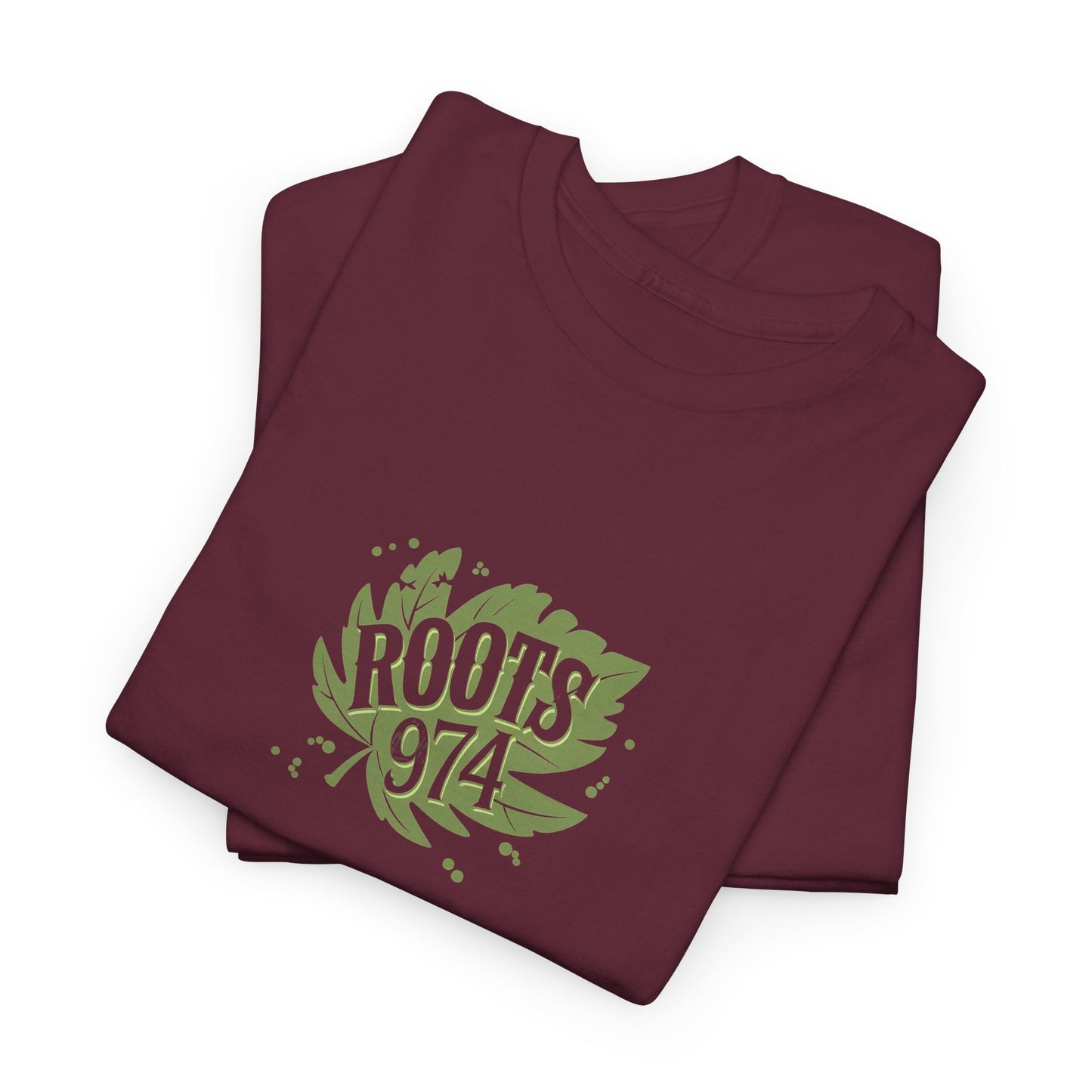 T-shirt "Roots 974", Exotisme, Destination Île de La Réunion, Confort Coton, Sobre, Elégant, Souvenir Unique, Cadeau, Unisexe, Esprit Voyageur