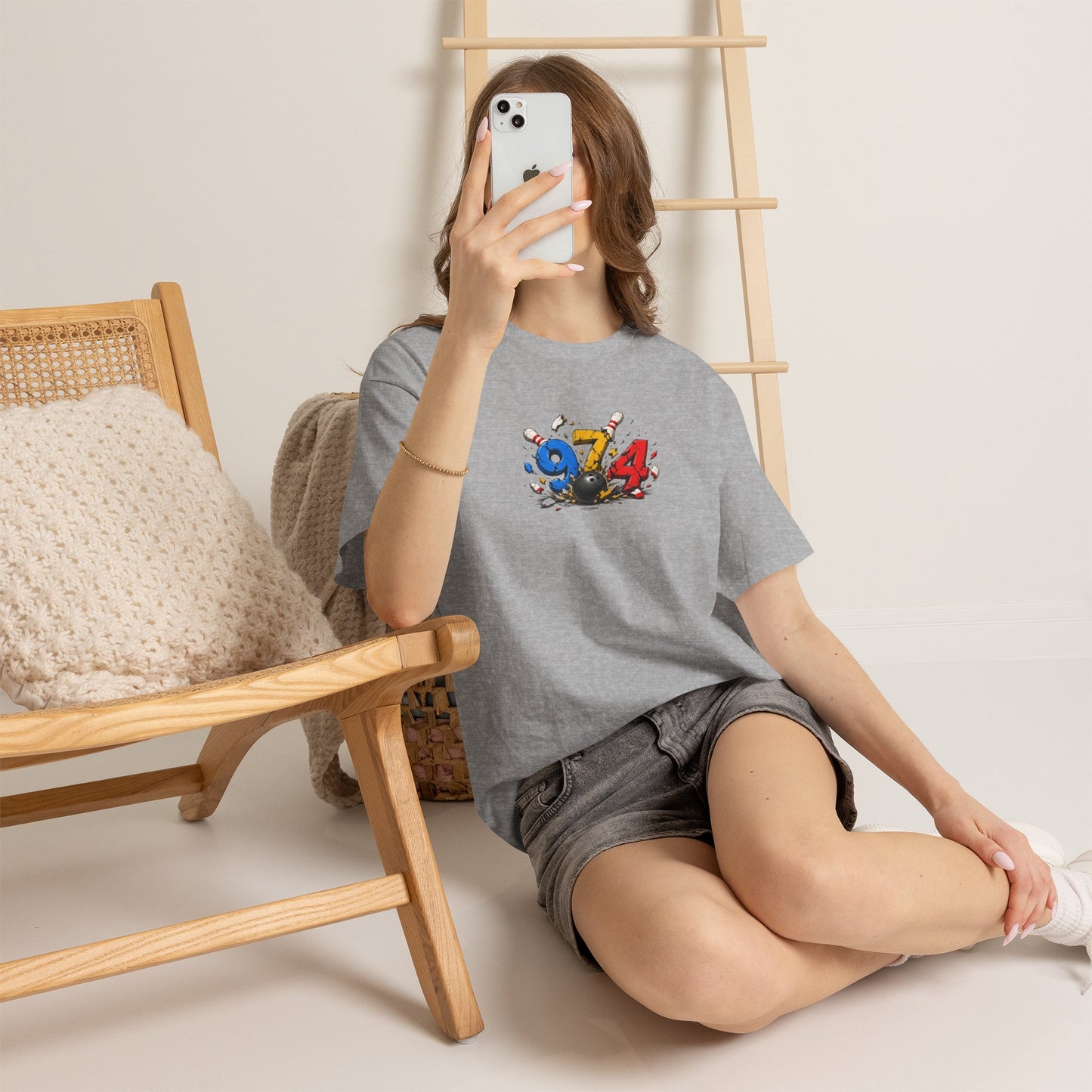 T-shirt " 974 Bowling ", Destination Île de La Réunion, Confort Coton, Sobre, Elégant, Souvenir Unique, Vêtement Adulte, Unisexe, Esprit Voyageur
