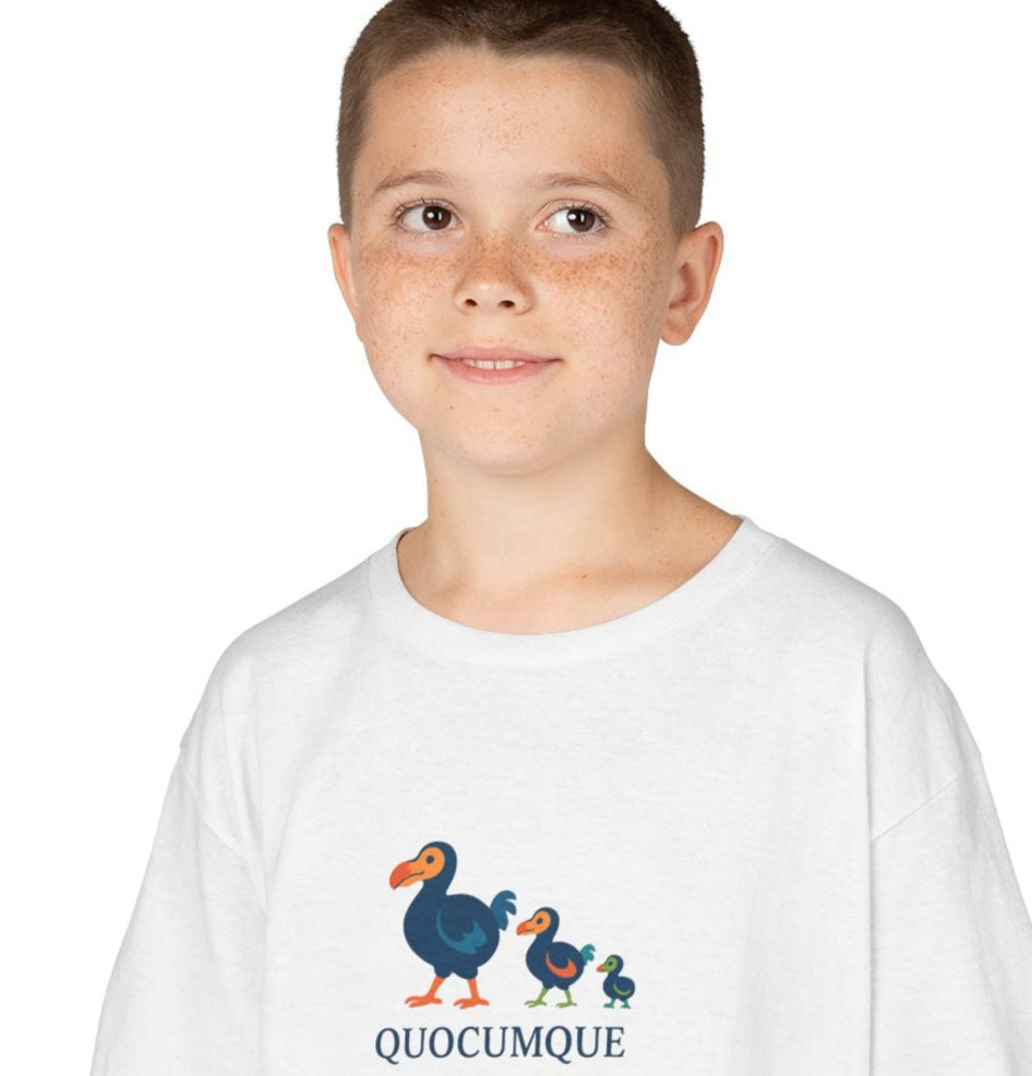 T-shirt Quocumque, "Famille Dodo", Animal Mascotte, Douceur Coton, Pour les enfants de 5-6 ans( Taille XS), Pour les 7-8 ans( taille S), Pour les 9-10 ans( taille M), Pour les 11-12 ans( taille L), Pour les 13-14 ans( taille XL)