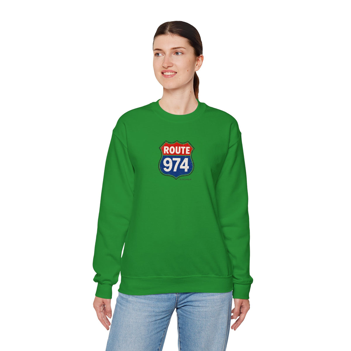 Sweat Quocumque "Route 974", Exotique, Destination Île De La Réunion, Adulte, Homme, Femme, Sportive, Sportif, Décontracté, Drapeau Régional
