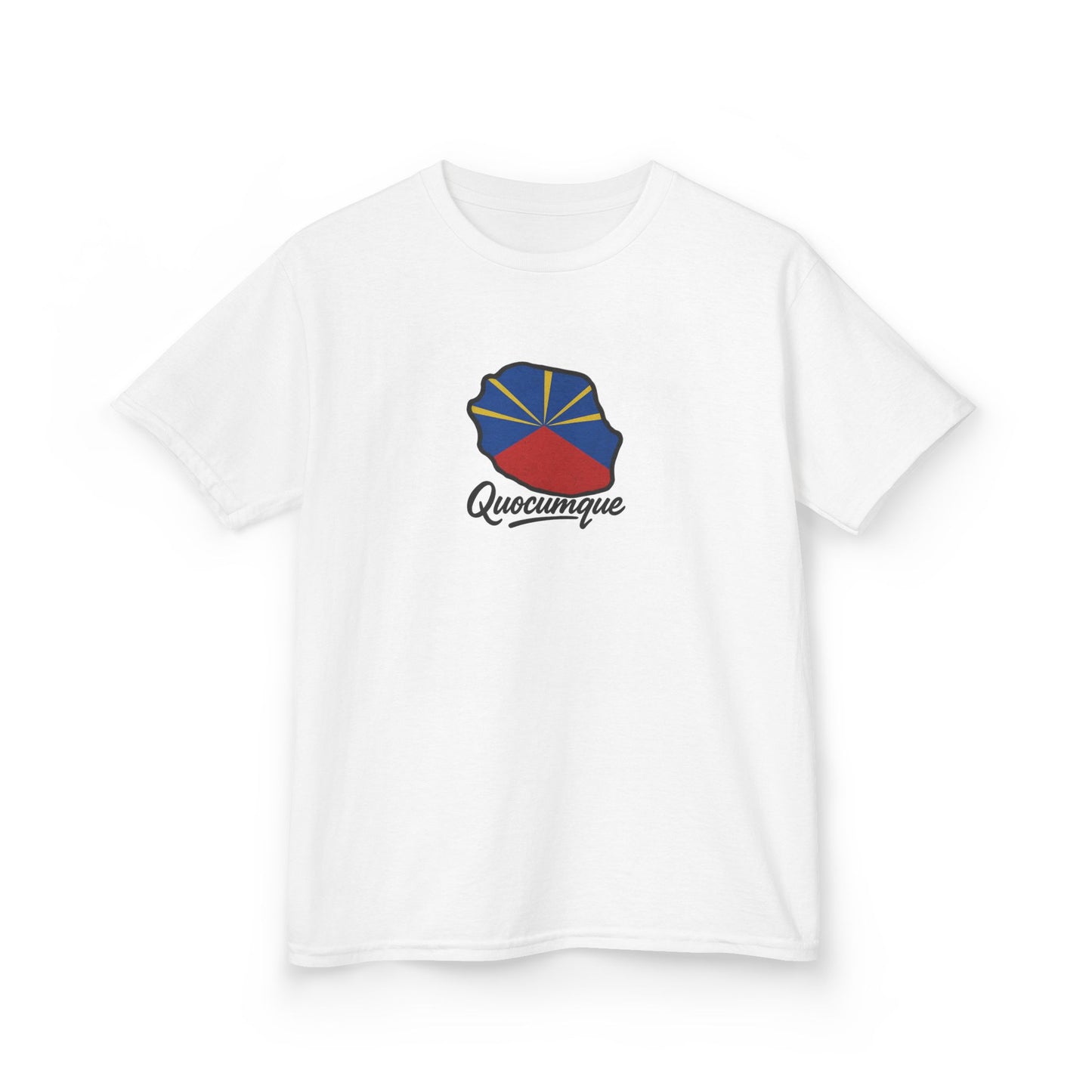 T-shirt " Drapeau Pays", Île de La Réunion, Douceur Coton, Pour les enfants de 5-6 ans( Taille XS), Pour les 7-8 ans( taille S), Pour les 9-10 ans( taille M), Pour les 11-12 ans( taille L), Pour les 13-14 ans( taille XLS)