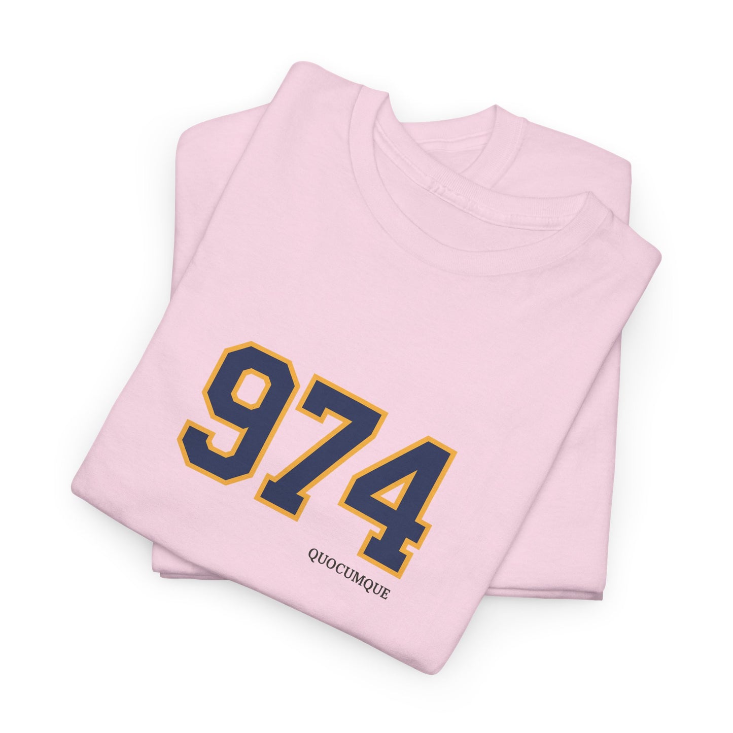 T-shirt " 974 ", Destination Île de La Réunion, Confort Coton, Sobre, Elégant, Souvenir Unique, Vêtement Adulte, Unisexe, Esprit Voyageur