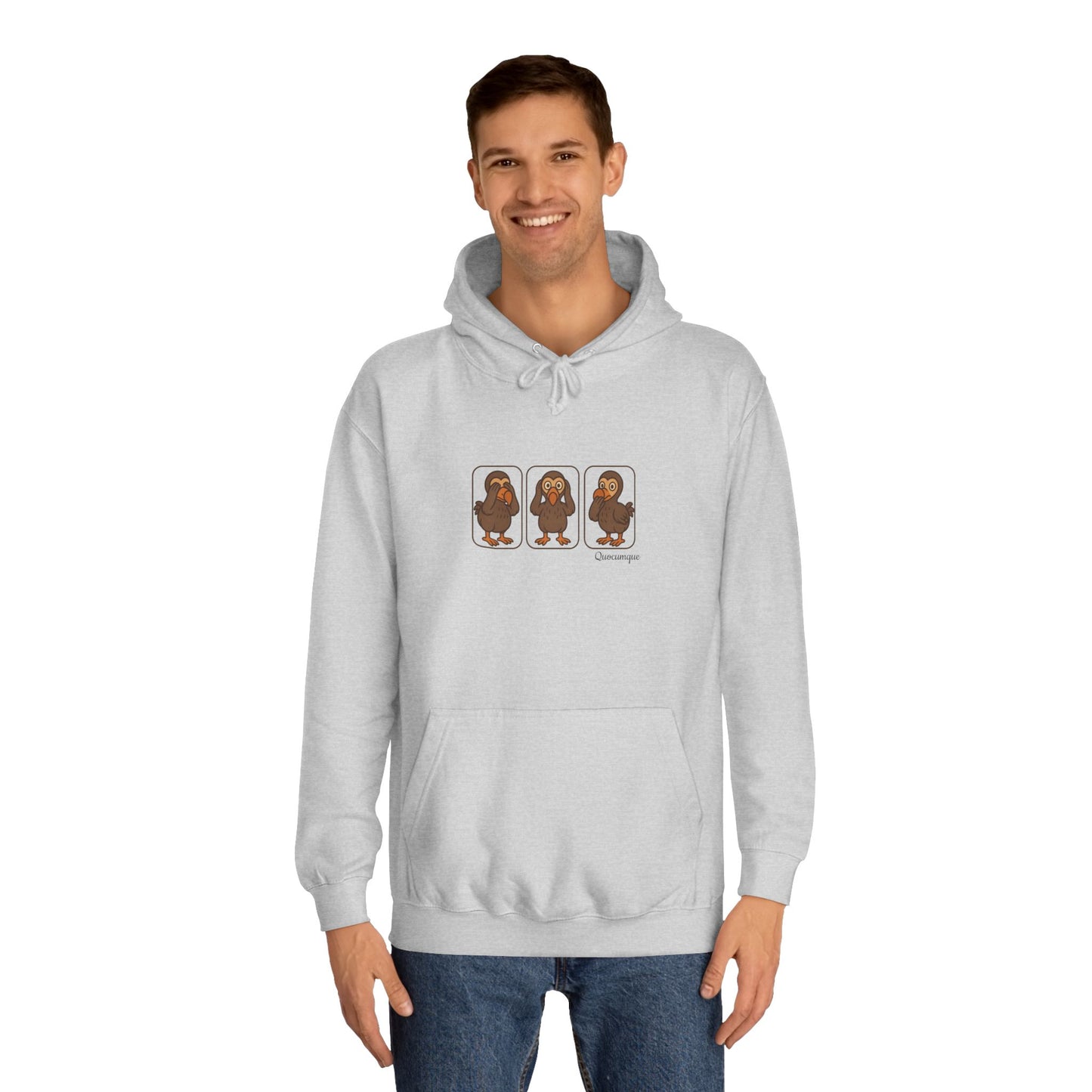 Sweat à Capuche Quocumque "3 Dodos de la Sagesse" pour Adulte, Hoodie, Unisexe, Élégance, Sobriété, Homme, Femme, Animal Totem