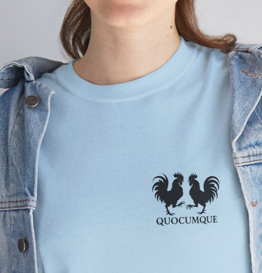 T-shirt Quocumque, "Bataille Coqs", Île de La Réunion, Confort Coton, Elégant, Souvenir Unique, Cadeau, Unisexe, Esprit Voyageur, Créole, Bourbon