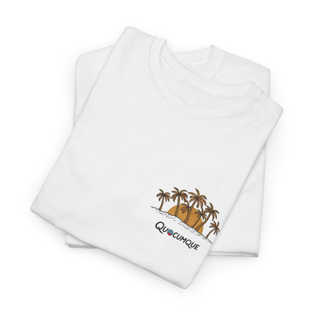 T-shirt " Palmiers", Destination Île de La Réunion, Confort Coton, Sobre, Elégant, Souvenir Unique, Vêtement Adulte, Unisexe, Esprit Voyageur