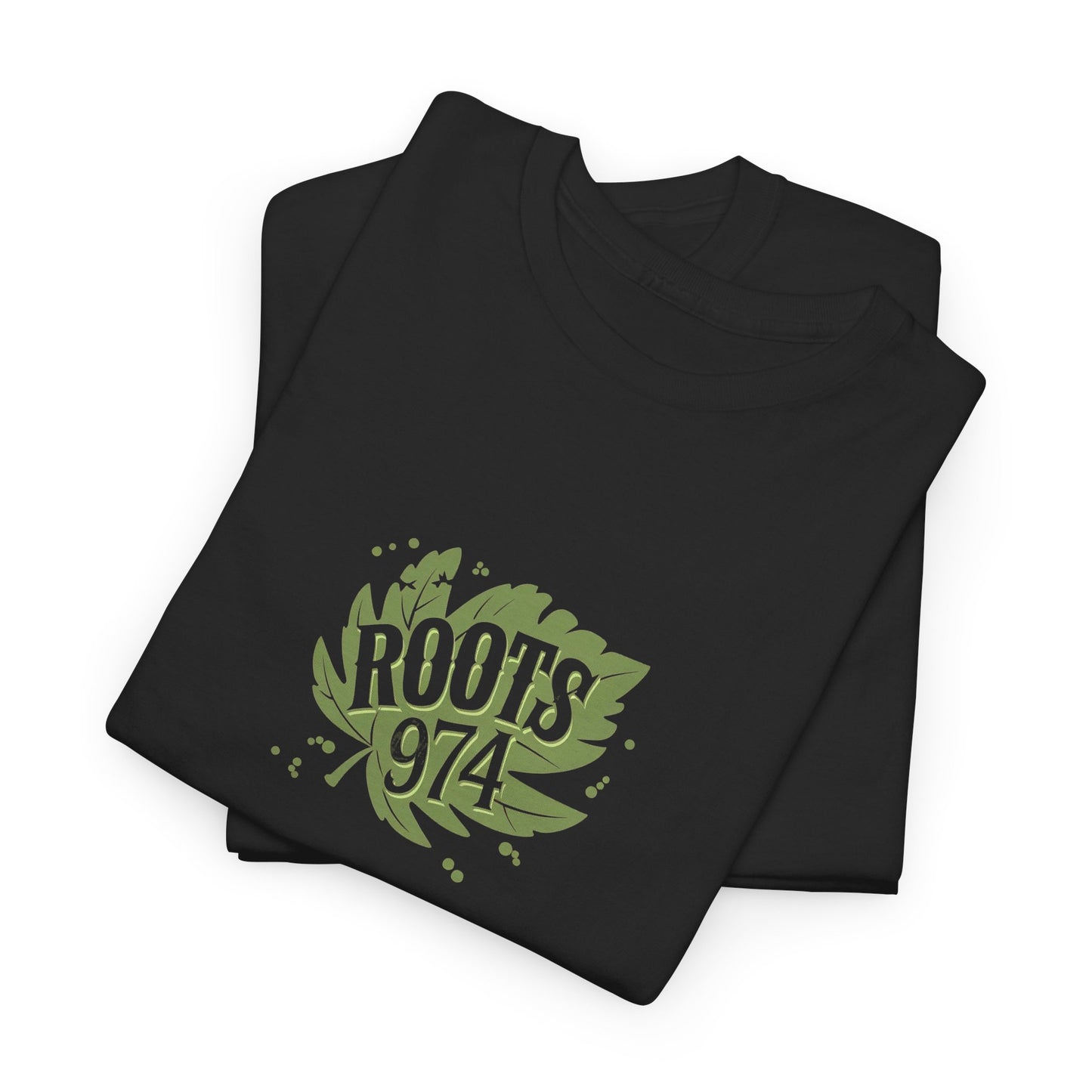 T-shirt "Roots 974", Exotisme, Destination Île de La Réunion, Confort Coton, Sobre, Elégant, Souvenir Unique, Cadeau, Unisexe, Esprit Voyageur