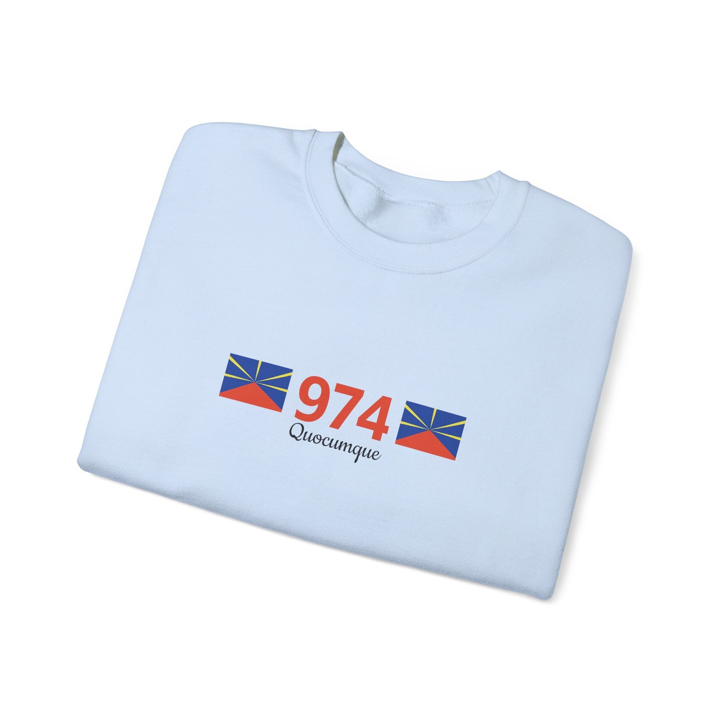 Sweat Quocumque "974", Exotique, Destination Île De La Réunion, Adulte, Homme, Femme, Sportive, Sportif, Décontracté, Drapeau Régional