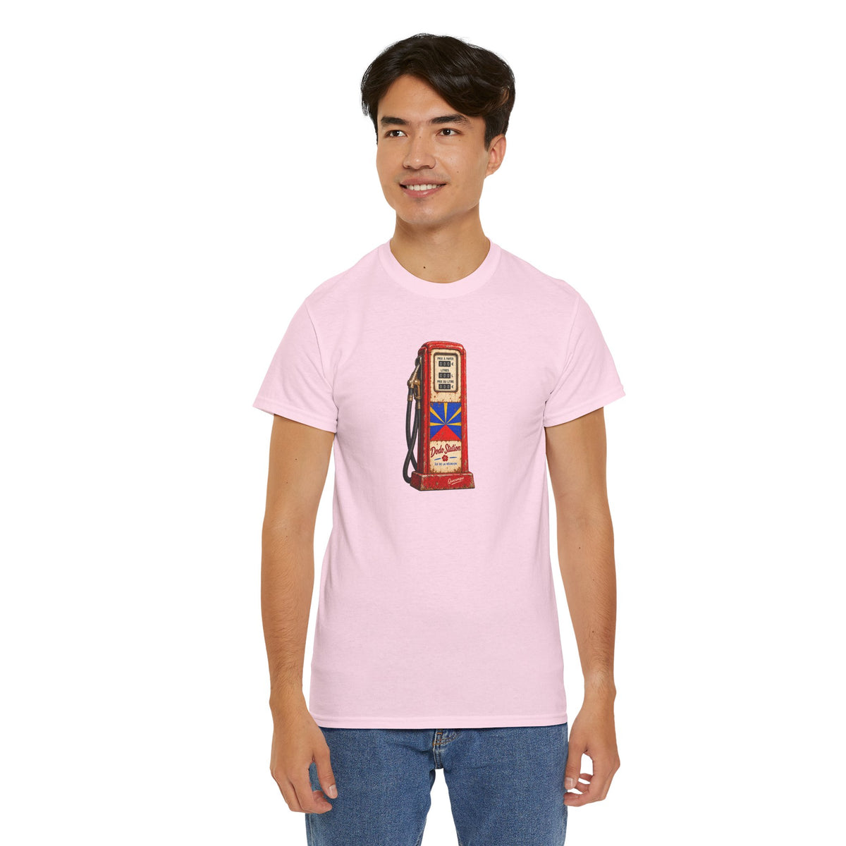 T-shirt Quocumque, "Station Essence", Île de La Réunion, Confort Coton, Elégant, Souvenir Unique, Cadeau, Unisexe, Esprit Voyageur, Créole, Bourbon