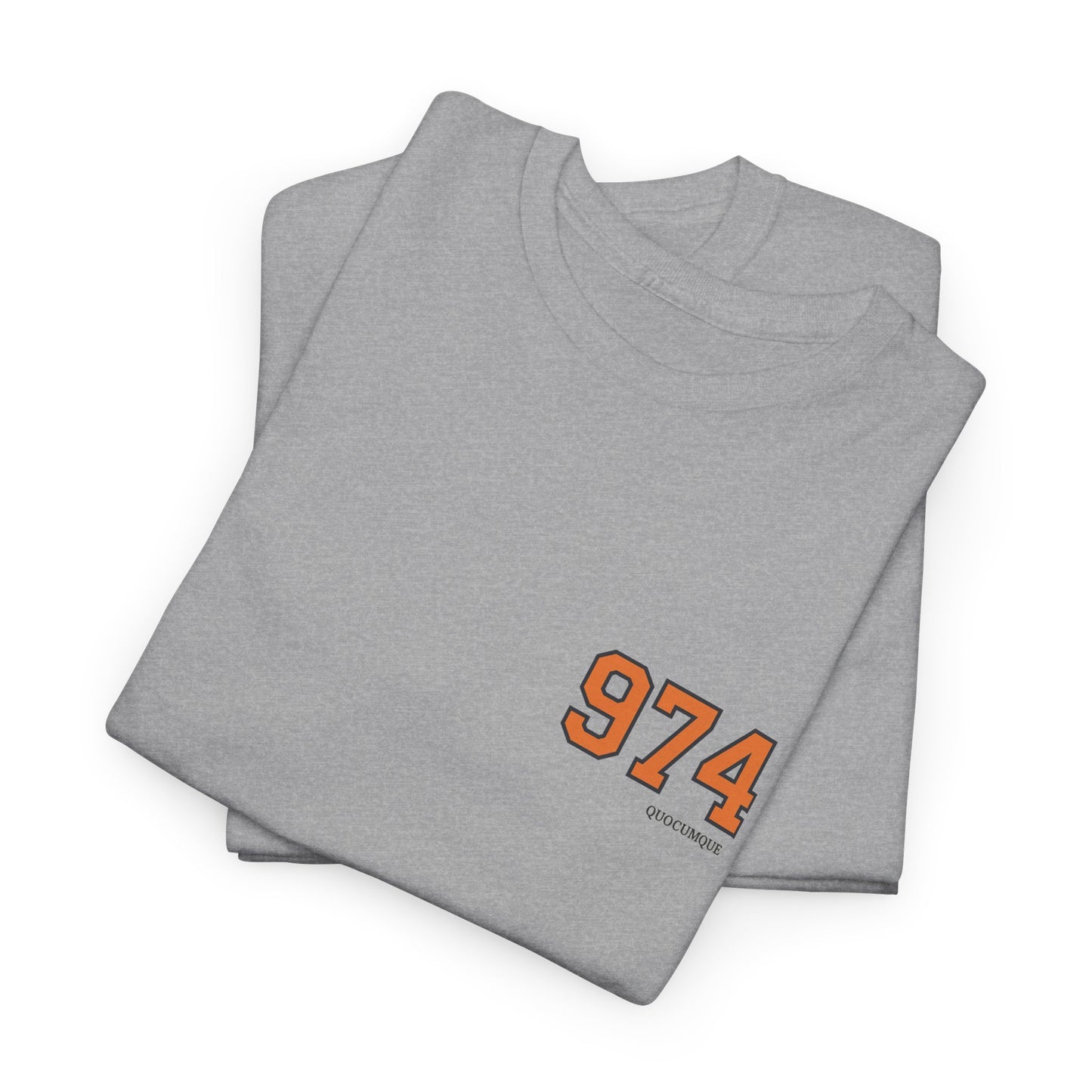 T-shirt " 974 ", Destination Île de La Réunion, Discret, Confort Coton, Sobre, Elégant, Souvenir Unique, Vêtement Adulte, Unisexe, Esprit Voyageur