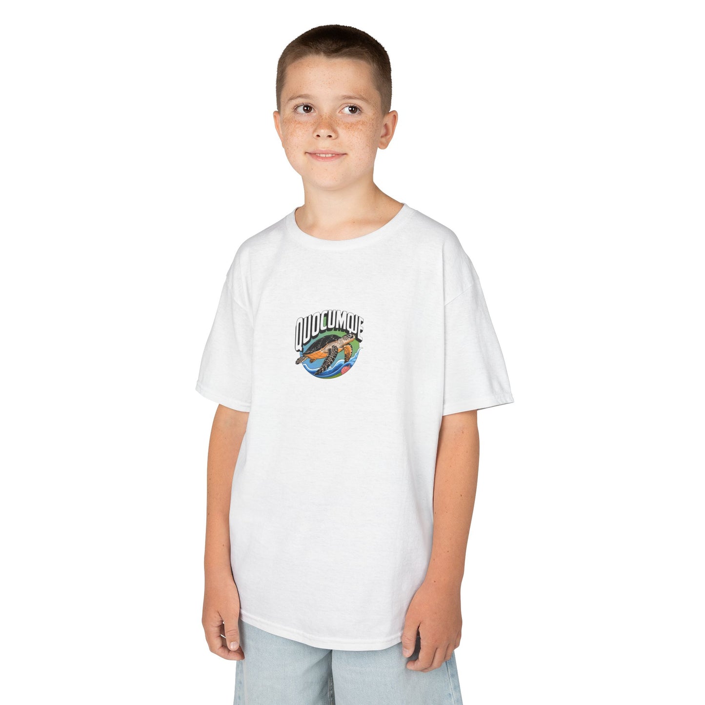 T-shirt Quocumque, Tortue Marine, Douceur Coton,  Pour les enfants de 5-6 ans( Taille XS), Pour les 7-8 ans( taille S), Pour les 9-10 ans( taille M), Pour les 11-12 ans( taille L), Pour les 13-14 ans(taille XL)