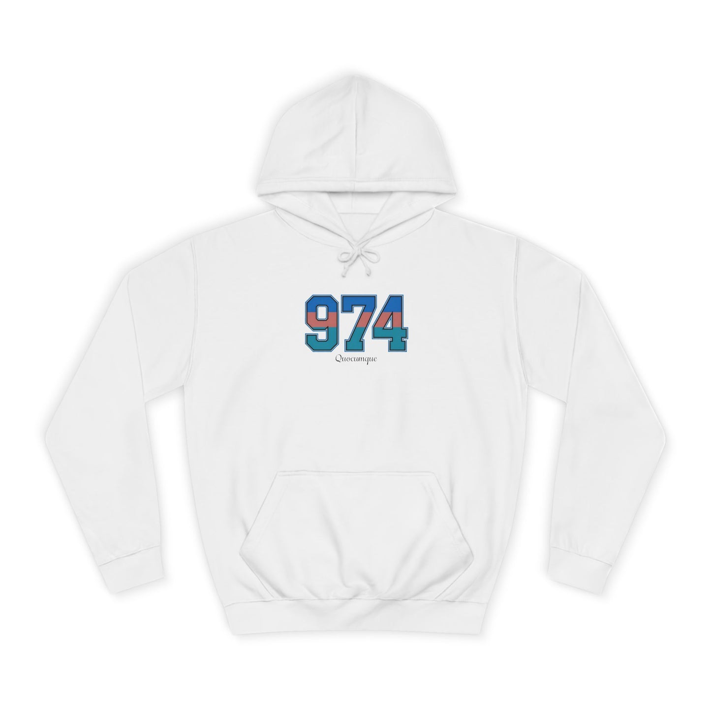 Sweat à Capuche "974" pour Adulte, Hoodie, Unisexe, Élégance, Sobriété, Homme, Femme, Indicatif Réunion, Drapeau Local