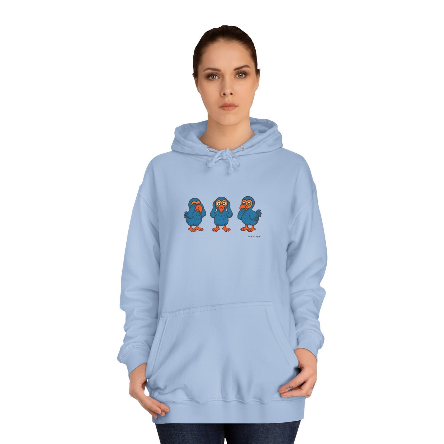 Sweat à Capuche Quocumque "3 Dodos de la Sagesse" pour Adulte, Hoodie, Unisexe, Élégance, Sobriété, Homme, Femme, Animal Totem