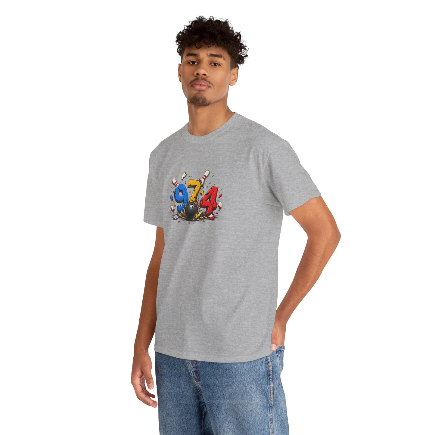 T-shirt " 974 Bowling ", Destination Île de La Réunion, Confort Coton, Sobre, Elégant, Souvenir Unique, Vêtement Adulte, Unisexe, Esprit Voyageur