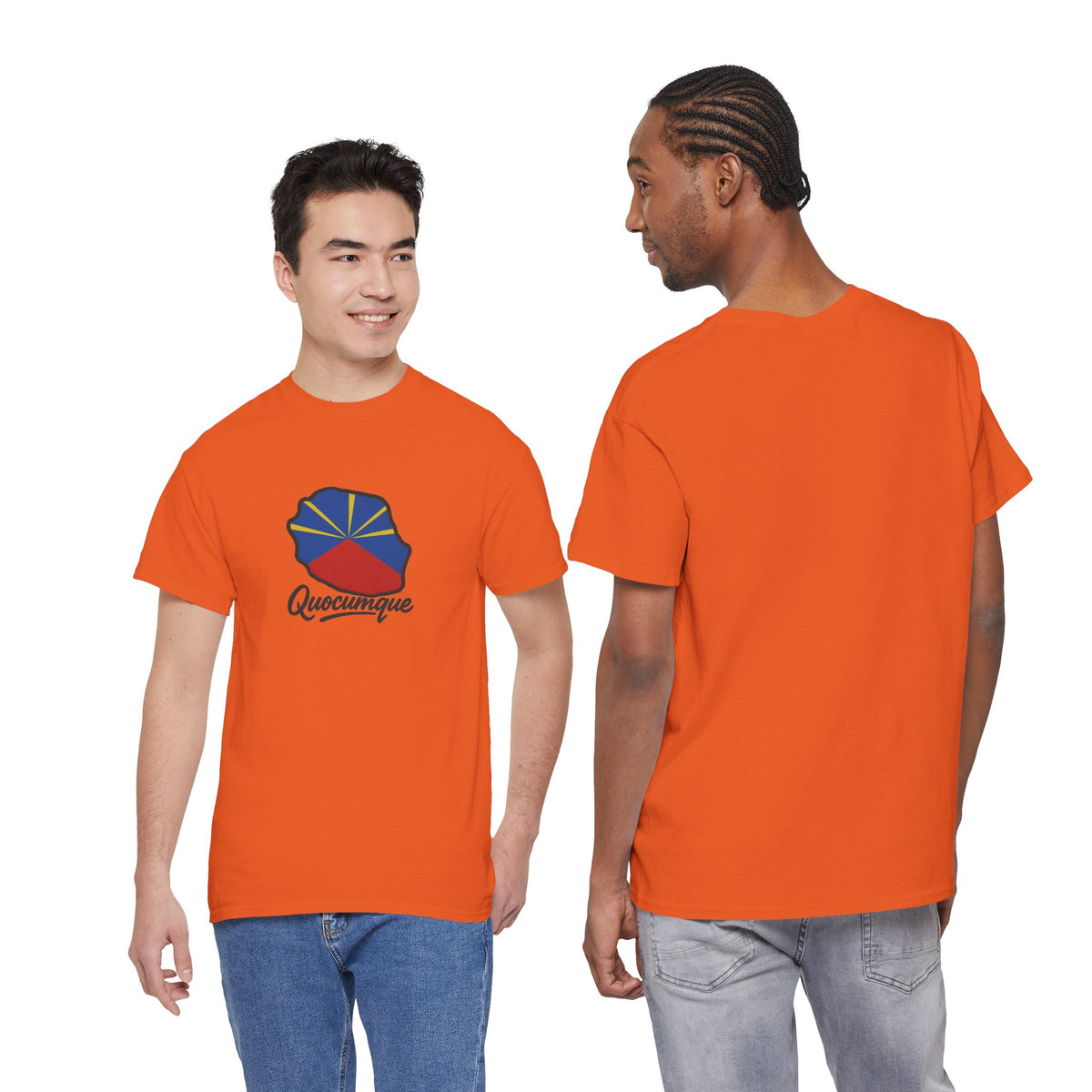 T-shirt "Drapeau Pays", Exotisme, Destination Île de La Réunion, Confort Coton, Sobre, Elégant, Souvenir Unique, Cadeau, Unisexe, Esprit Voyageur