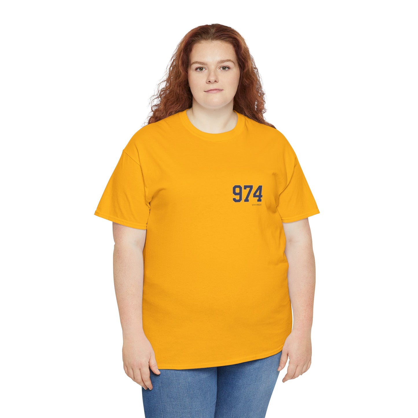 T-shirt " 974 ", Destination Île de La Réunion, Confort Coton, Sobre, Elégant, Souvenir Unique, Vêtement Adulte, Unisexe, Esprit Voyageur